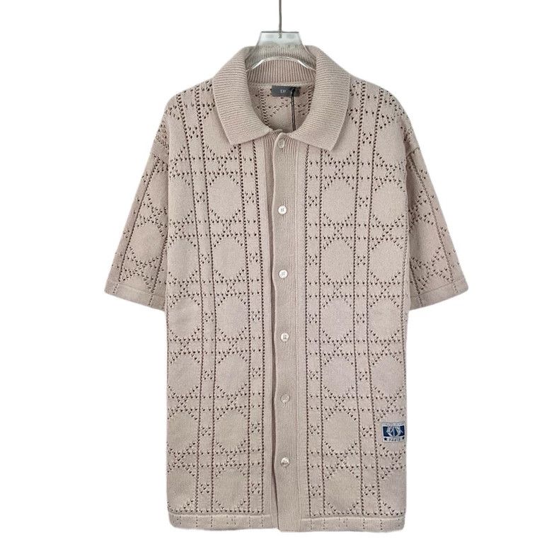 Dior Dior 24 apricot pink hollow knitted cotton lapel single-bre Size US M / EU 48-50 / 2 - 1 Thumbnail