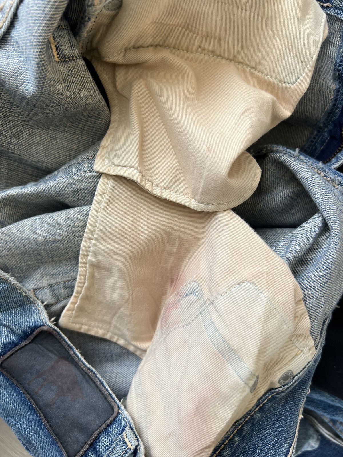 Devilock Vintage Devilock Vengeance Distress Mud Denim Selvedge Jeans Size US 32 / EU 48 - 23 Thumbnail