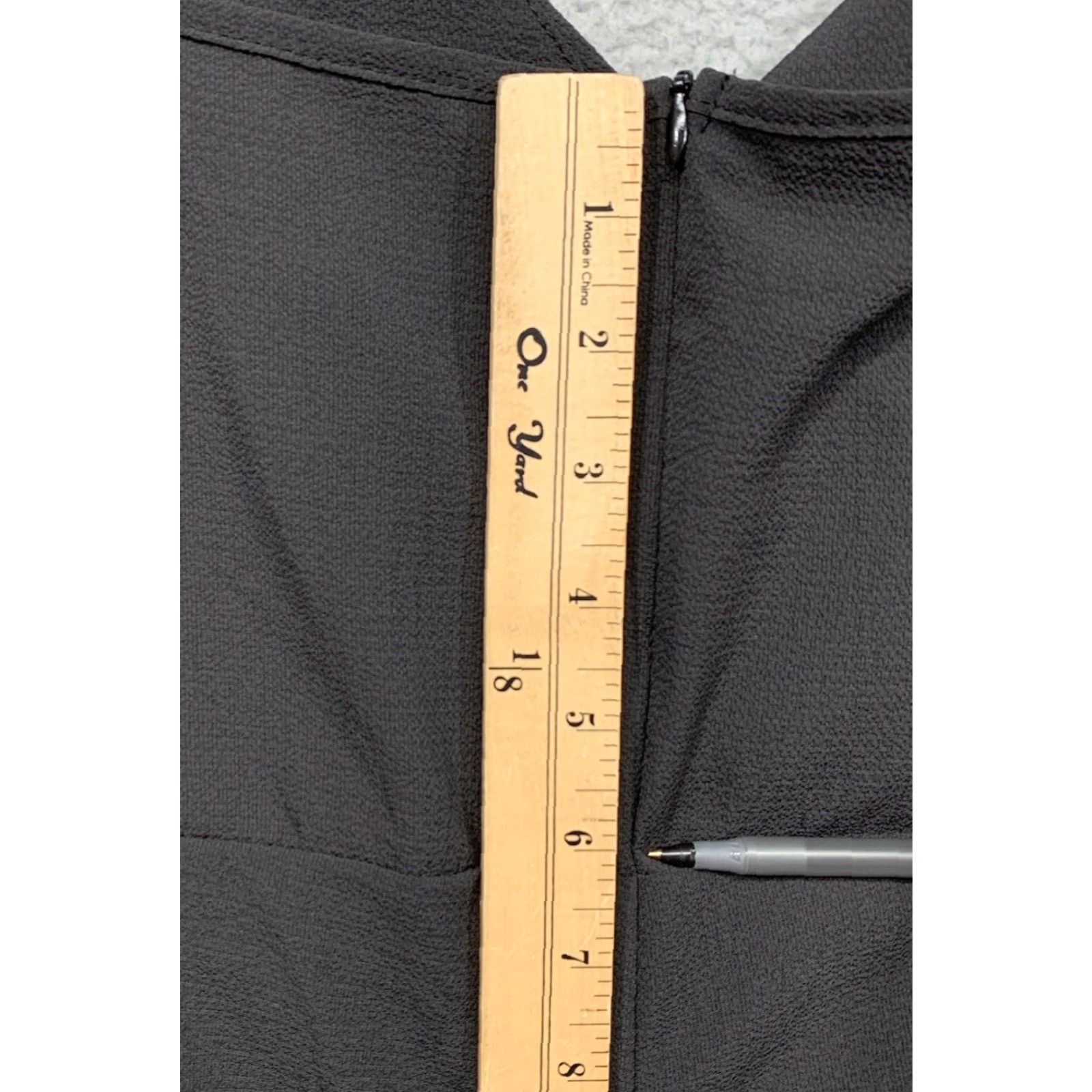 Vintage Women Romper XL Black Elastic Waist One-Piece Zipper & Back 6" | Vintage: No | Regular Fit | Sleeveless V-Neck Size 36" / US 14 / IT 50 - 7 Thumbnail