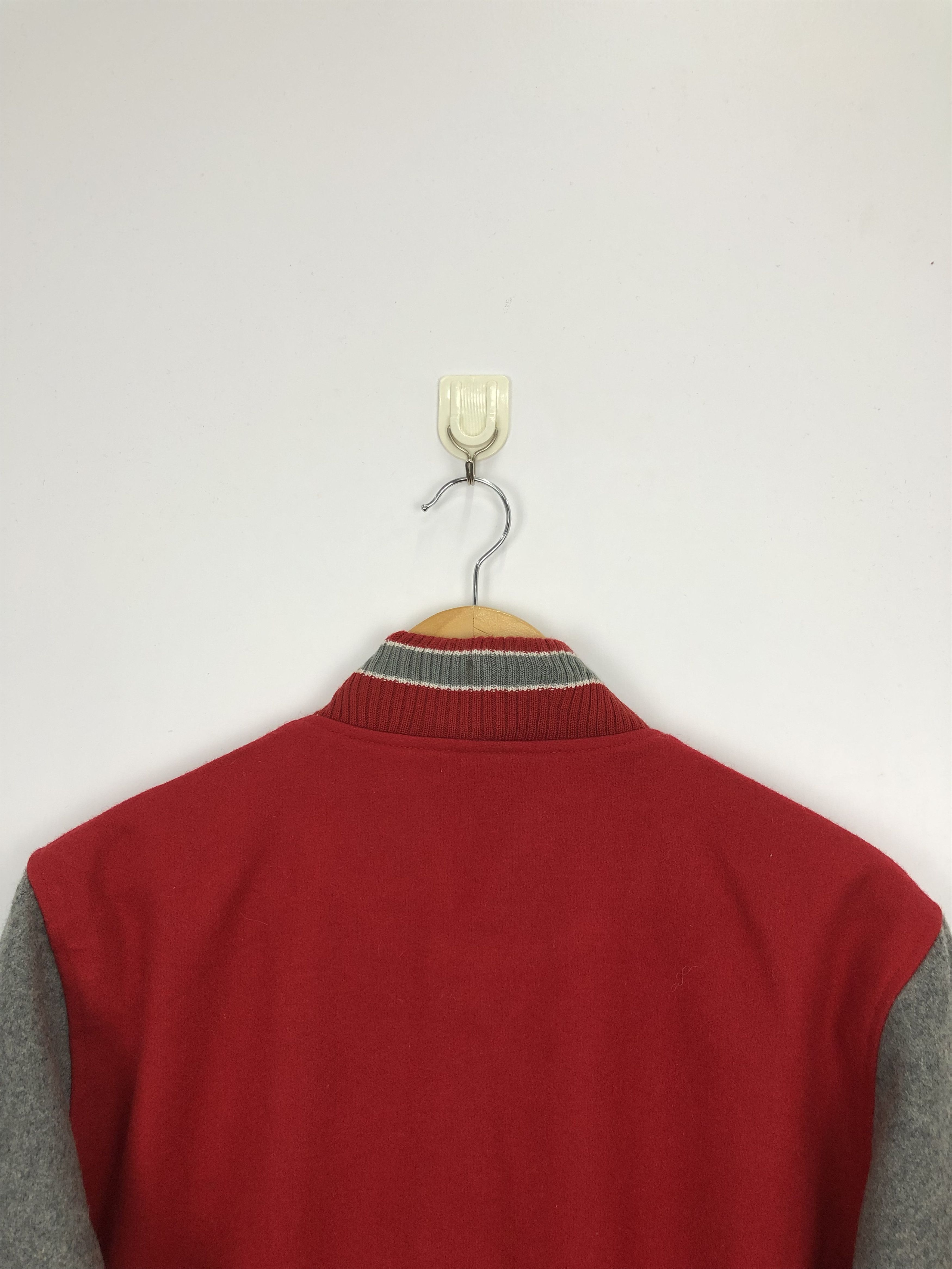 Japanese Brand Vintage 90s Japanese Brand Wool Varsity Jacket Red V0349 Size US M / EU 48-50 / 2 - 4 Thumbnail