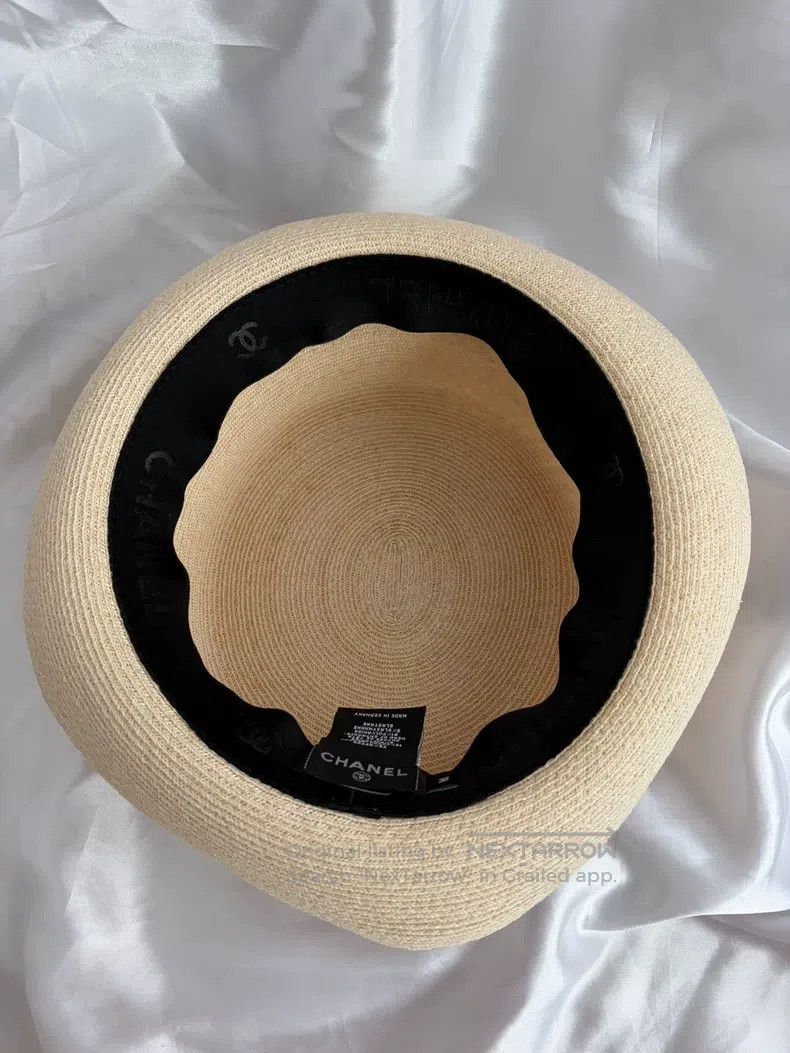 Chanel Chanel SizeM White-coloured straw hat Size ONE SIZE - 2 Thumbnail