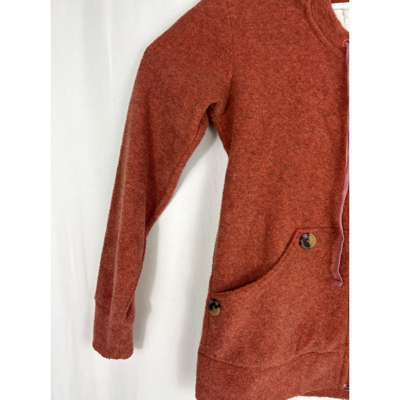 Merrell Merrell Women Hoodie XS Full Zip Fleece Polyester Orange Size XS / US 0-2 / IT 36-38 - 2 Thumbnail