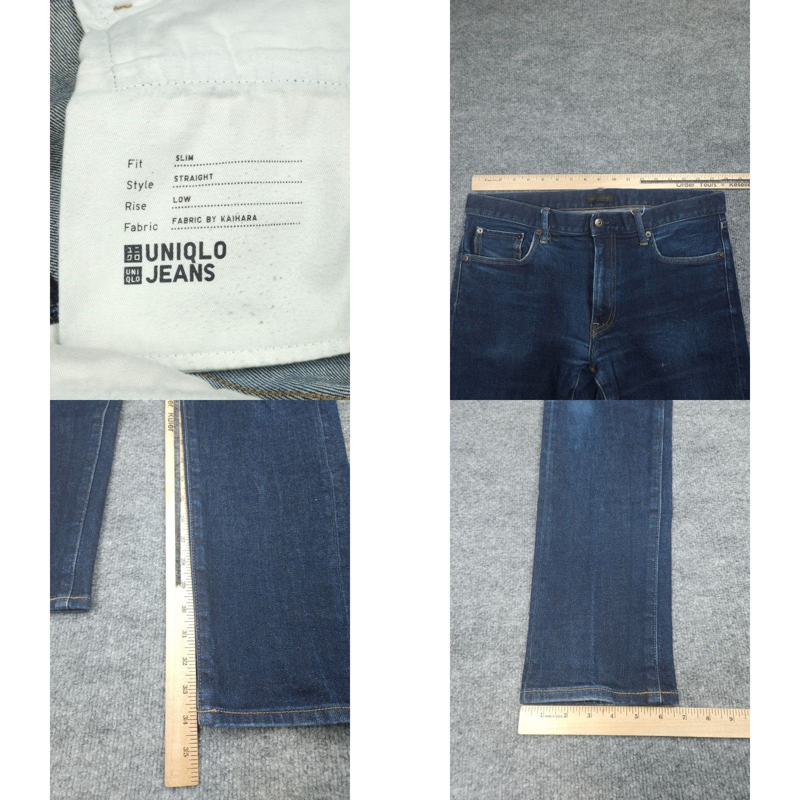 Uniqlo Uniqlo Jeans Mens Slim Straight 35x34 Blue Selvedge Stretch Kaihara Denim Pants City Inseam 34 Regular Size US 35 - 8 Thumbnail