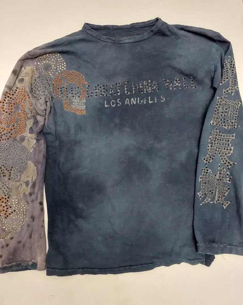 The Great China Swarovski Crystal Skull Long Sleeve Tee 2006