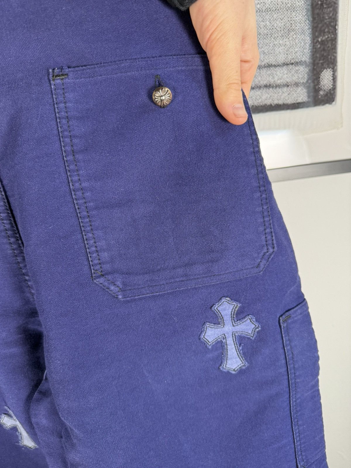 Chrome Hearts 🚭1/1 GRAIL🚭19 CROSS PATCH SERVICED 1950'S FRENCH CHORE PANTS Size US 38 / EU 54 - 18 Thumbnail