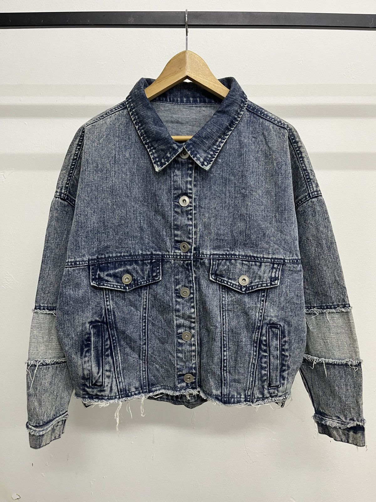 If Six Was Nine Vintage 2000's EGOIST Denim Punk Gothic Jacket Distressed Size US M / EU 48-50 / 2 - 2 Thumbnail