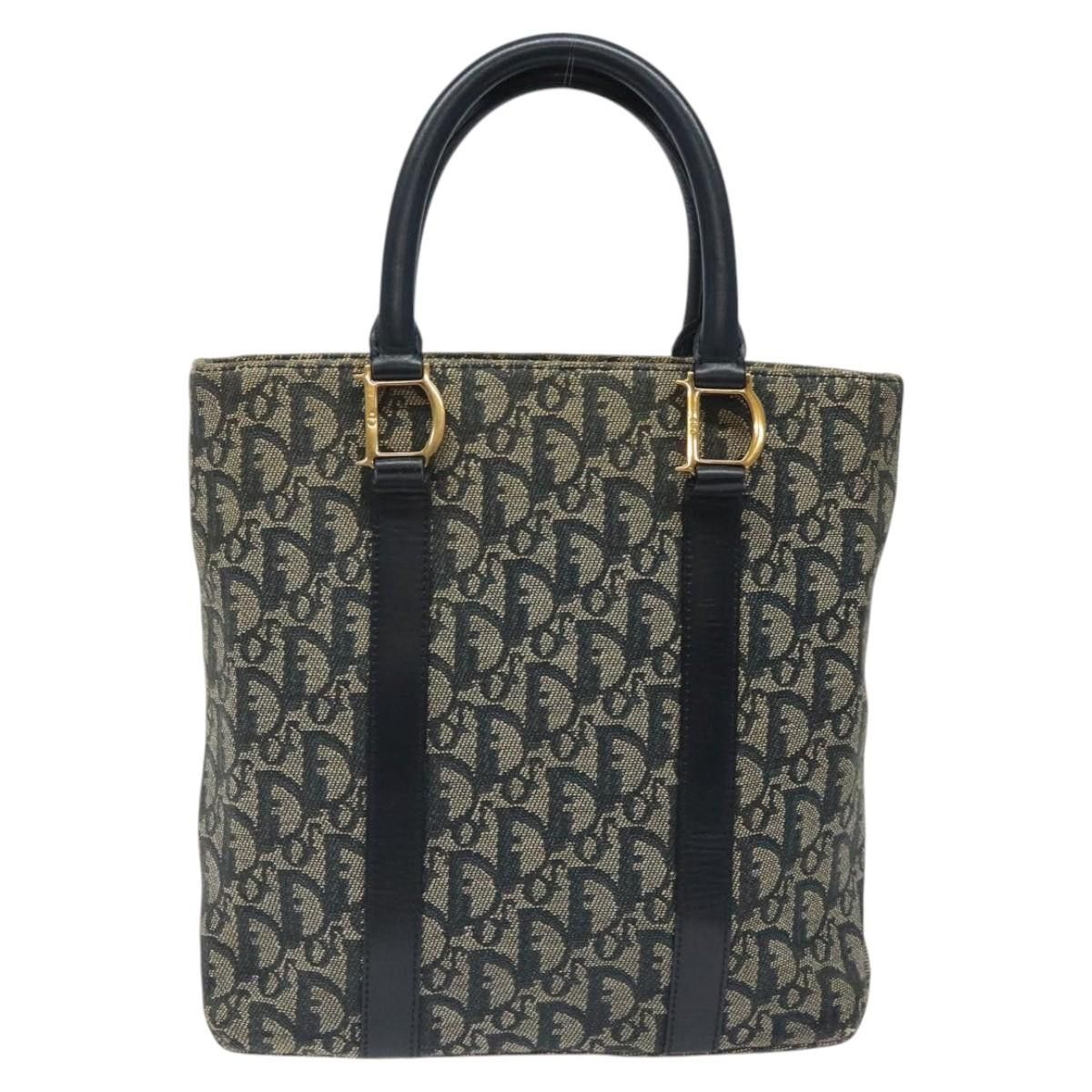 Dior DIOR Trotter Canvas Hand Bag Navy Gold Size ONE SIZE - 3 Thumbnail