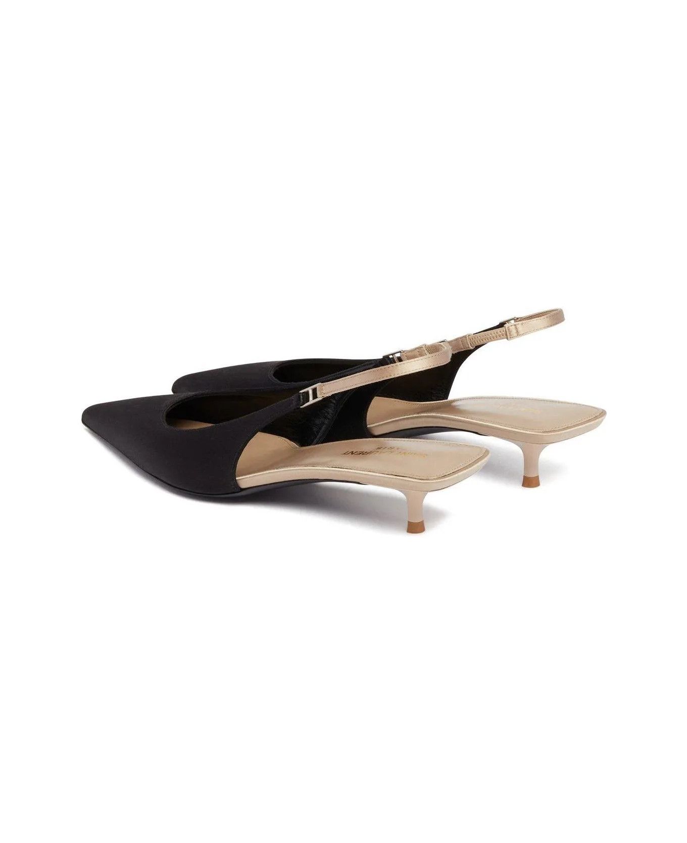 Saint Laurent Paris o1bcso1str0426 Cherish Slingback Pumps in Black Size US 5 / IT 35 - 2 Thumbnail