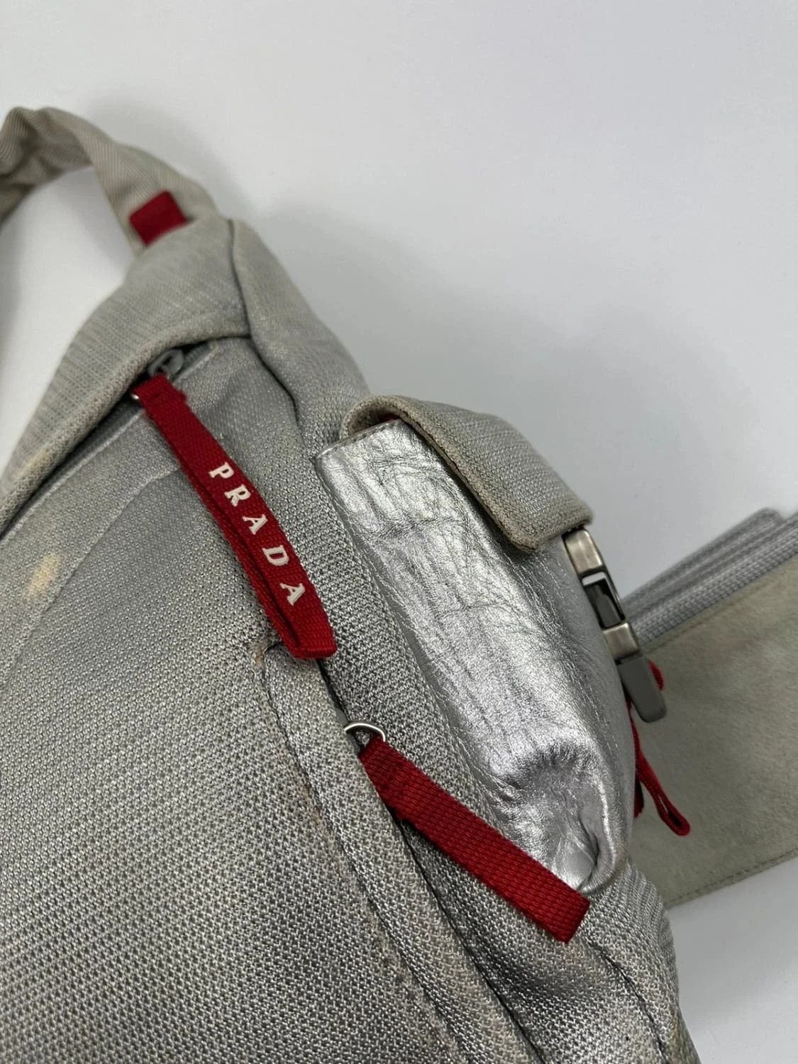 Prada Prada Sport 90’s Sling Bag crossbody grey silver mesh Size ONE SIZE - 9 Thumbnail