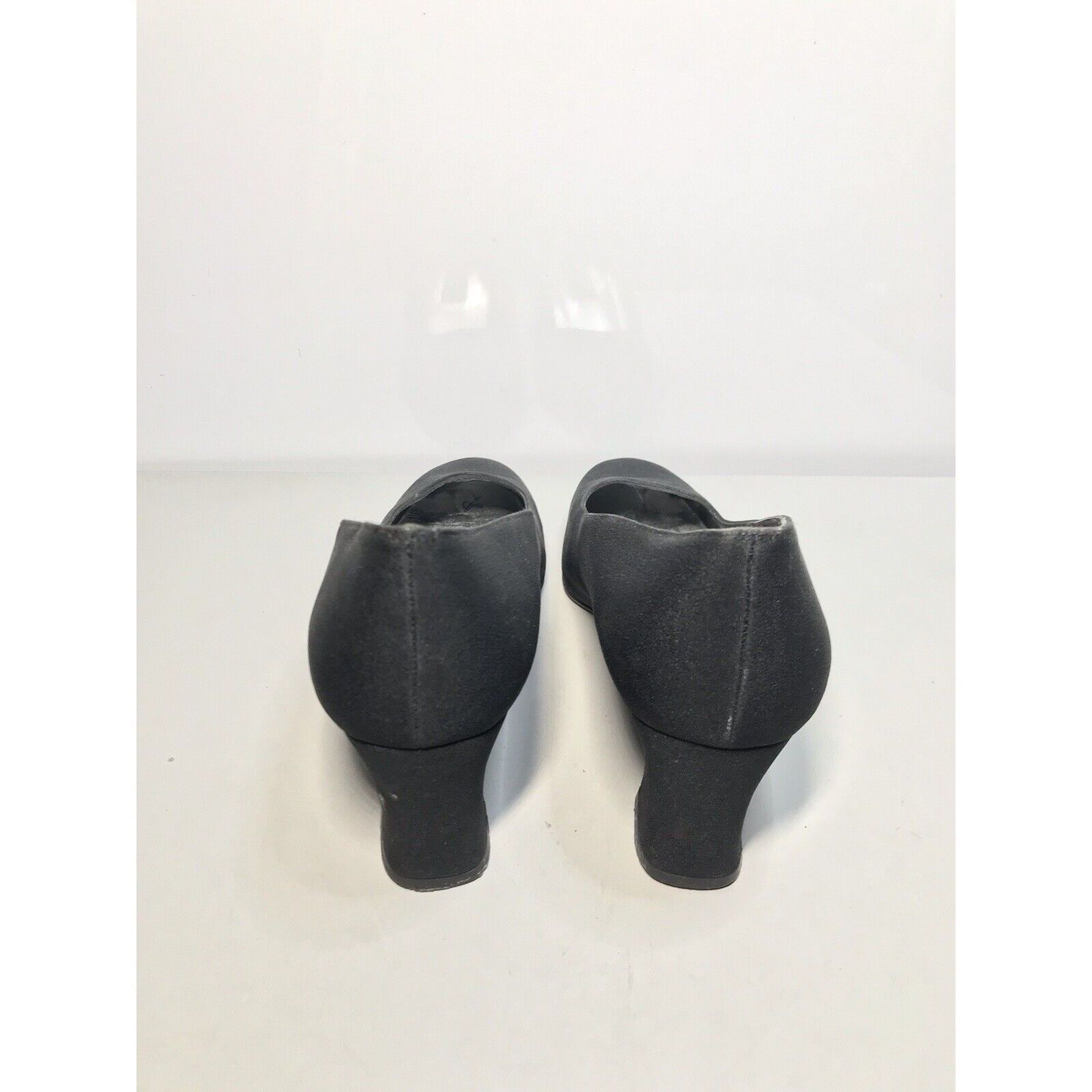 Stuart Weitzman Stuart Weitzman Black Fabric Square Toe Slip On Heels Women’ Size US 8.5 / IT 38.5 - 5 Thumbnail