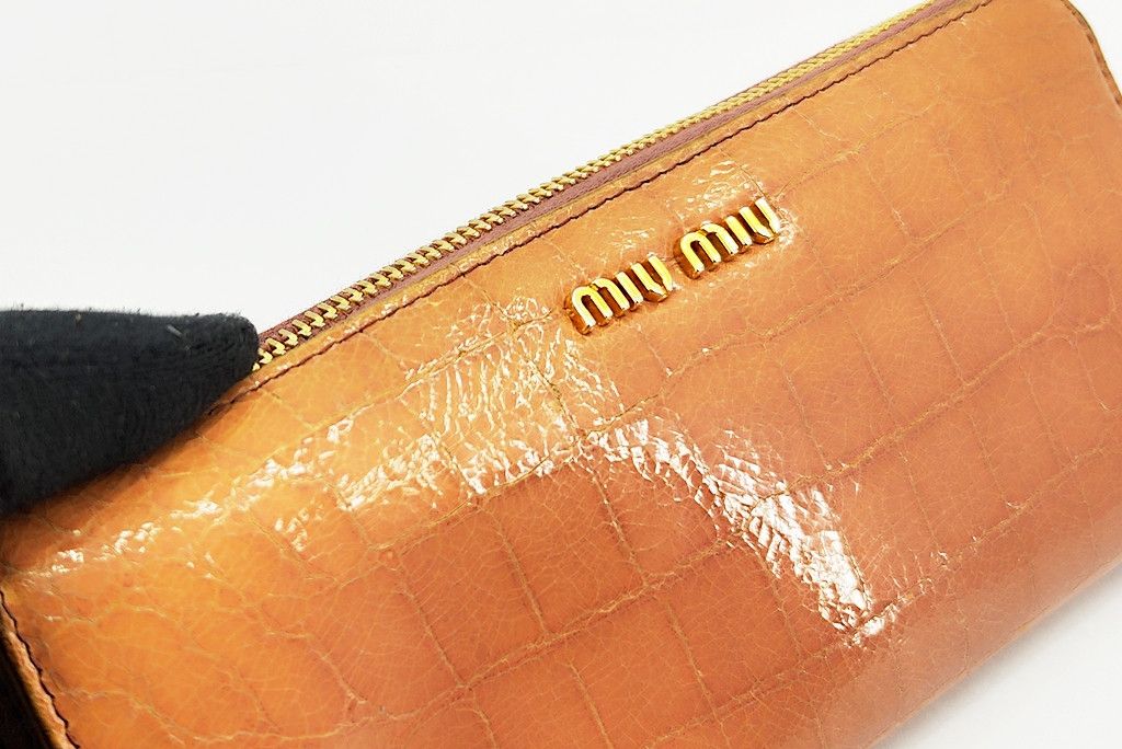 Miu Miu original MIU MIU full leather zip long wallet Size ONE SIZE - 8 Thumbnail