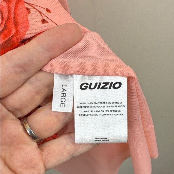 Guizio GUIZIO Floral Mesh Bodycon Minidress Floral Lace Trim dress Size L / US 10 / IT 46 - 9 Thumbnail