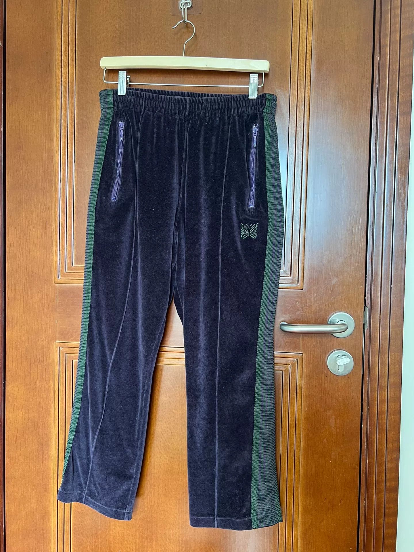 Needles Velvet Pants with Green Stripes Size US 38 / EU 54 - 1 Thumbnail