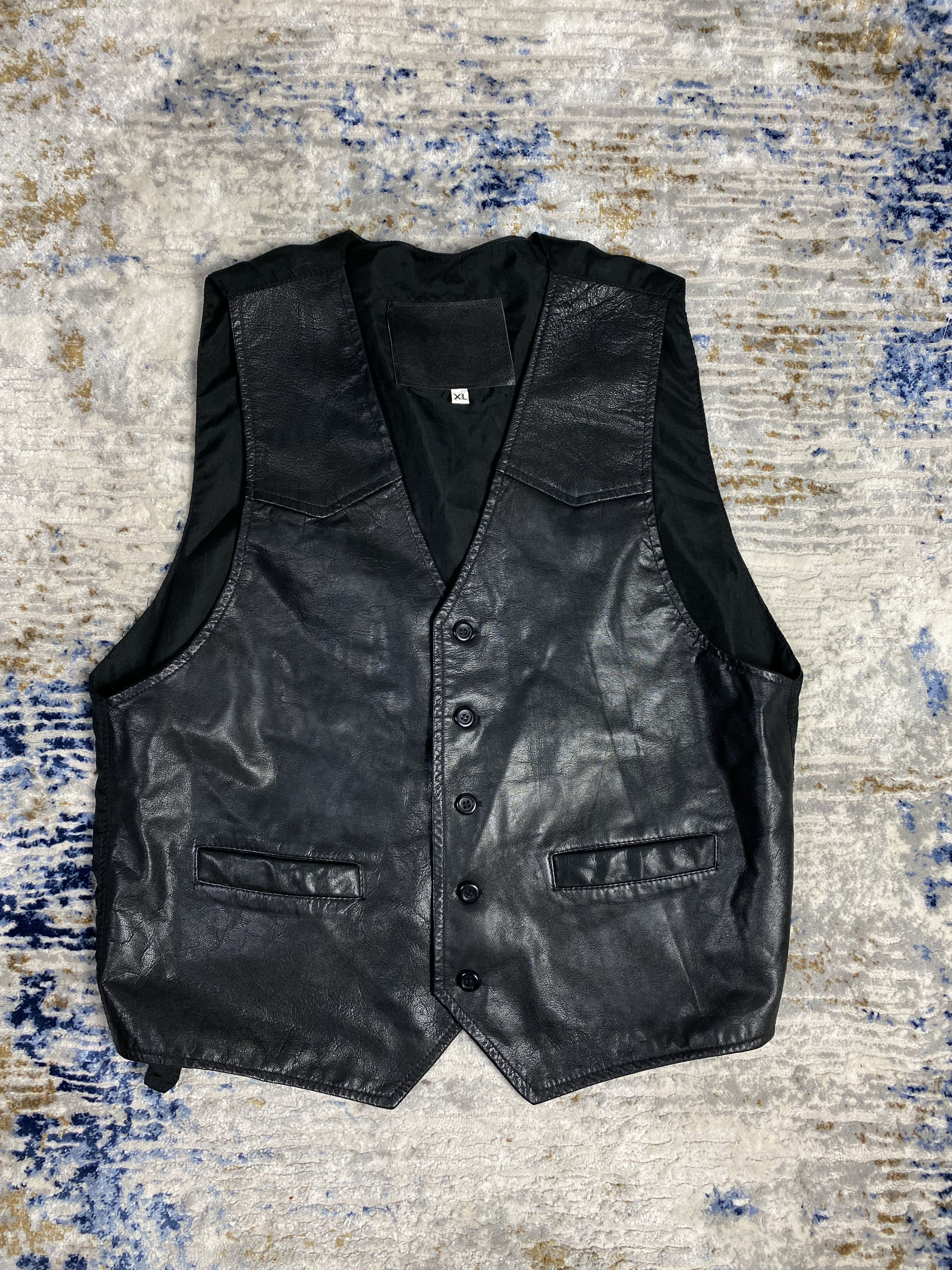 Pre-owned Leather X Vintage Leather Vest In Black