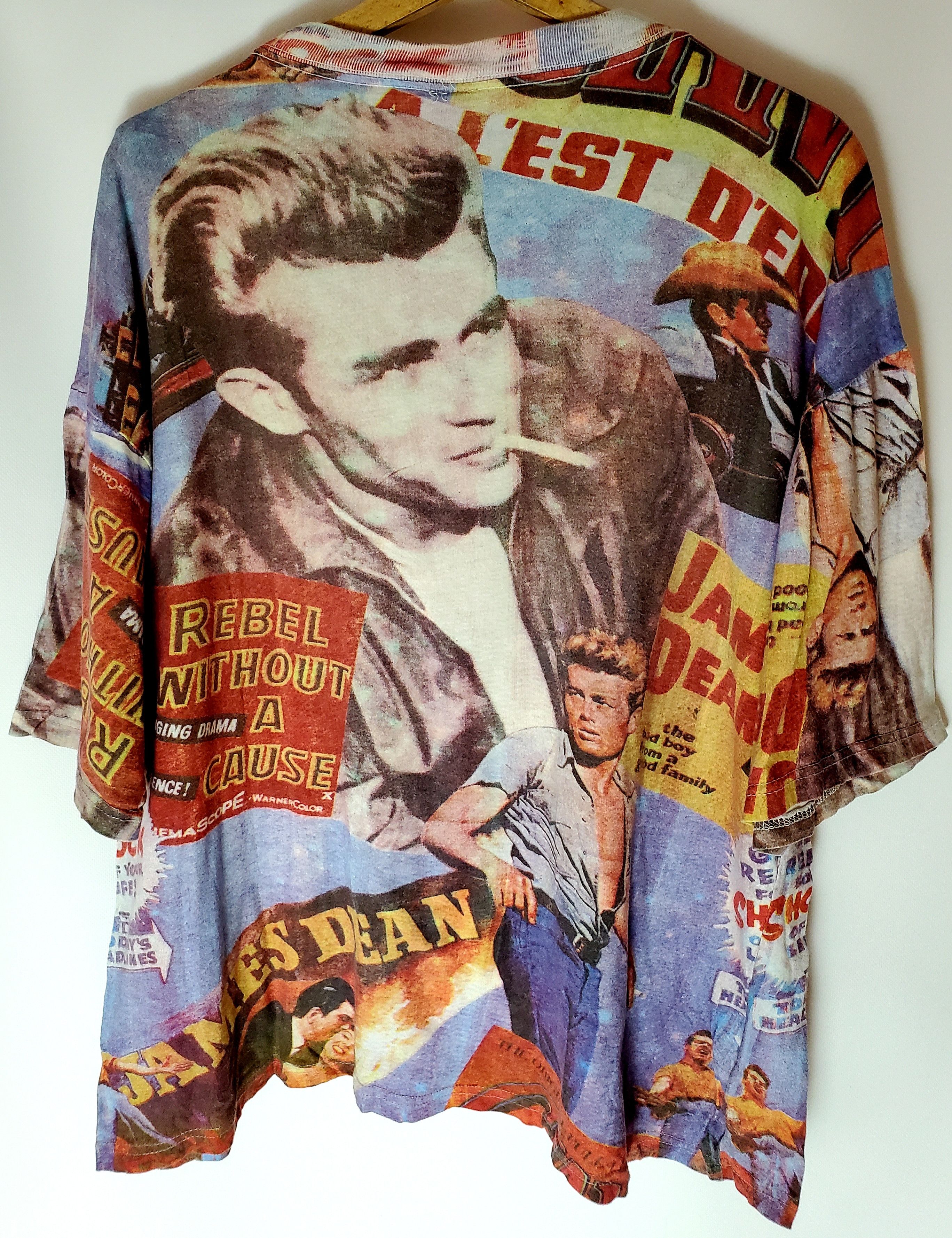 Band Tees × Vintage Vintage 90s James Dean Movie Actor Overprint Tshirt size L Size US L / EU 52-54 / 3 - 3 Thumbnail