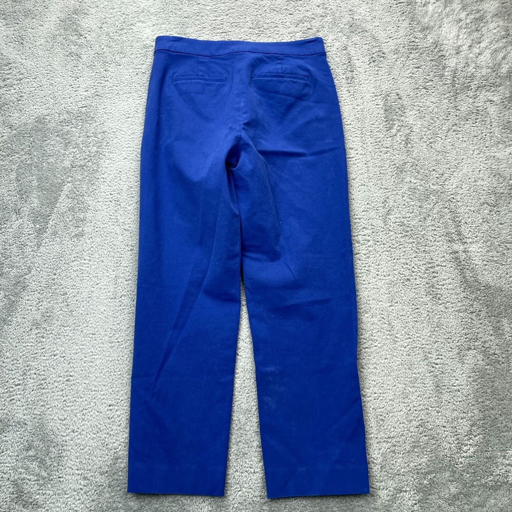 J.Crew J.CREW Pants Womens Kate Cropped Blue Cotton Stretch Straight Leg Formal Size 27" / US 4 / IT 40 - 2 Thumbnail