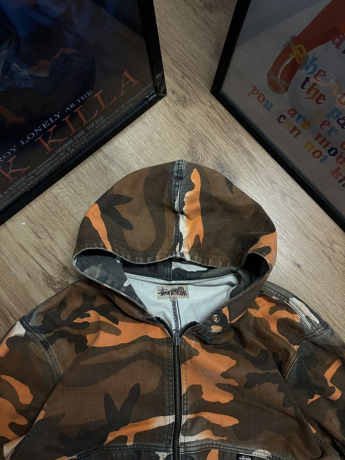 Stussy Stussy SS23 Spray Dye Work Jacket Orange Camo Size US XL / EU 56 / 4 - 8 Thumbnail
