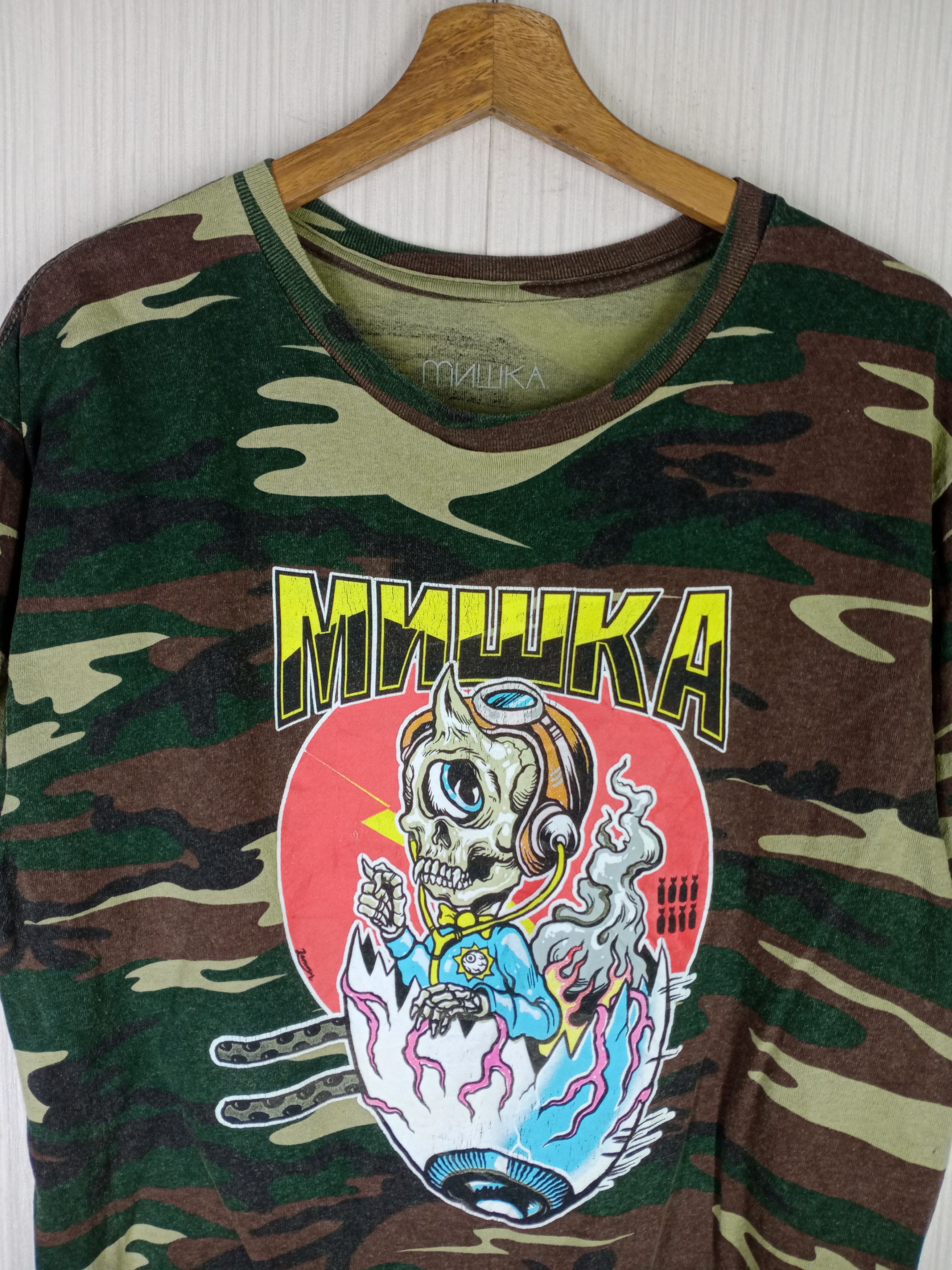 Mishka RARE MISHKA SKULLS CAMO TSHIRT Size US L / EU 52-54 / 3 - 8 Thumbnail