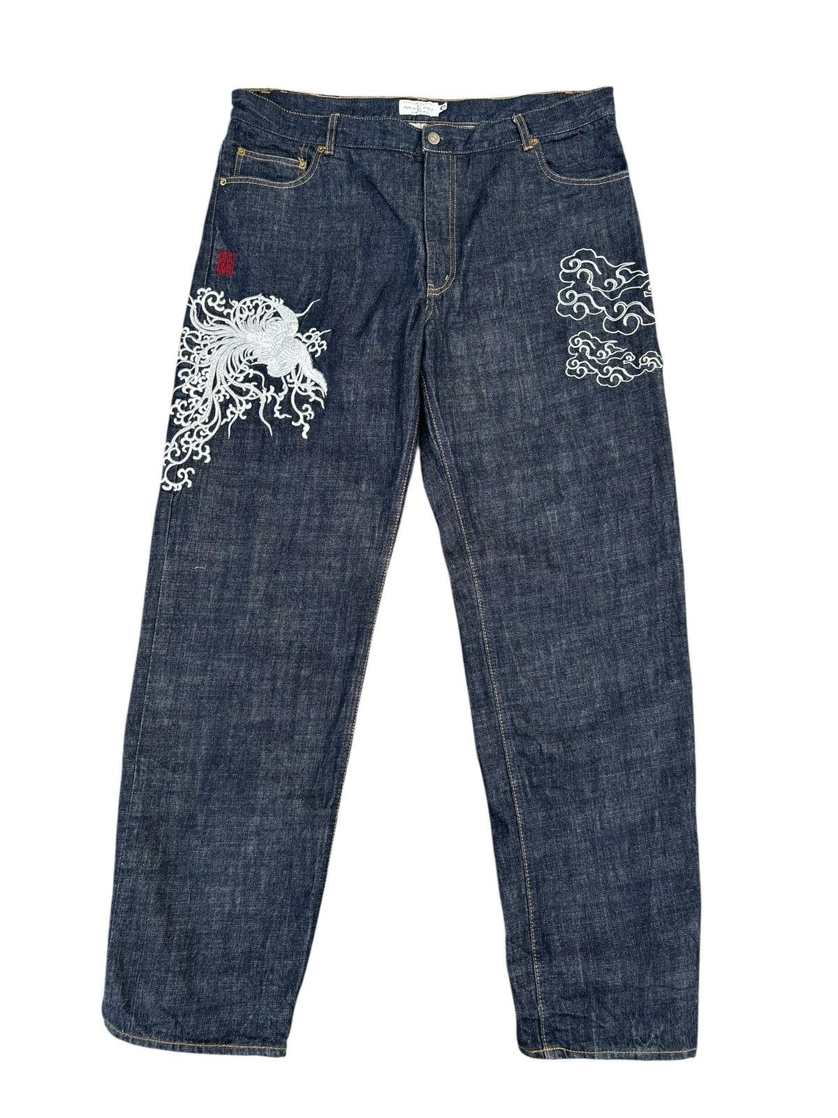 Kapital RARE' KARAKURI Japanese Embroidered Vintage Denim Jeans Size US 42 / EU 58 - 3 Thumbnail