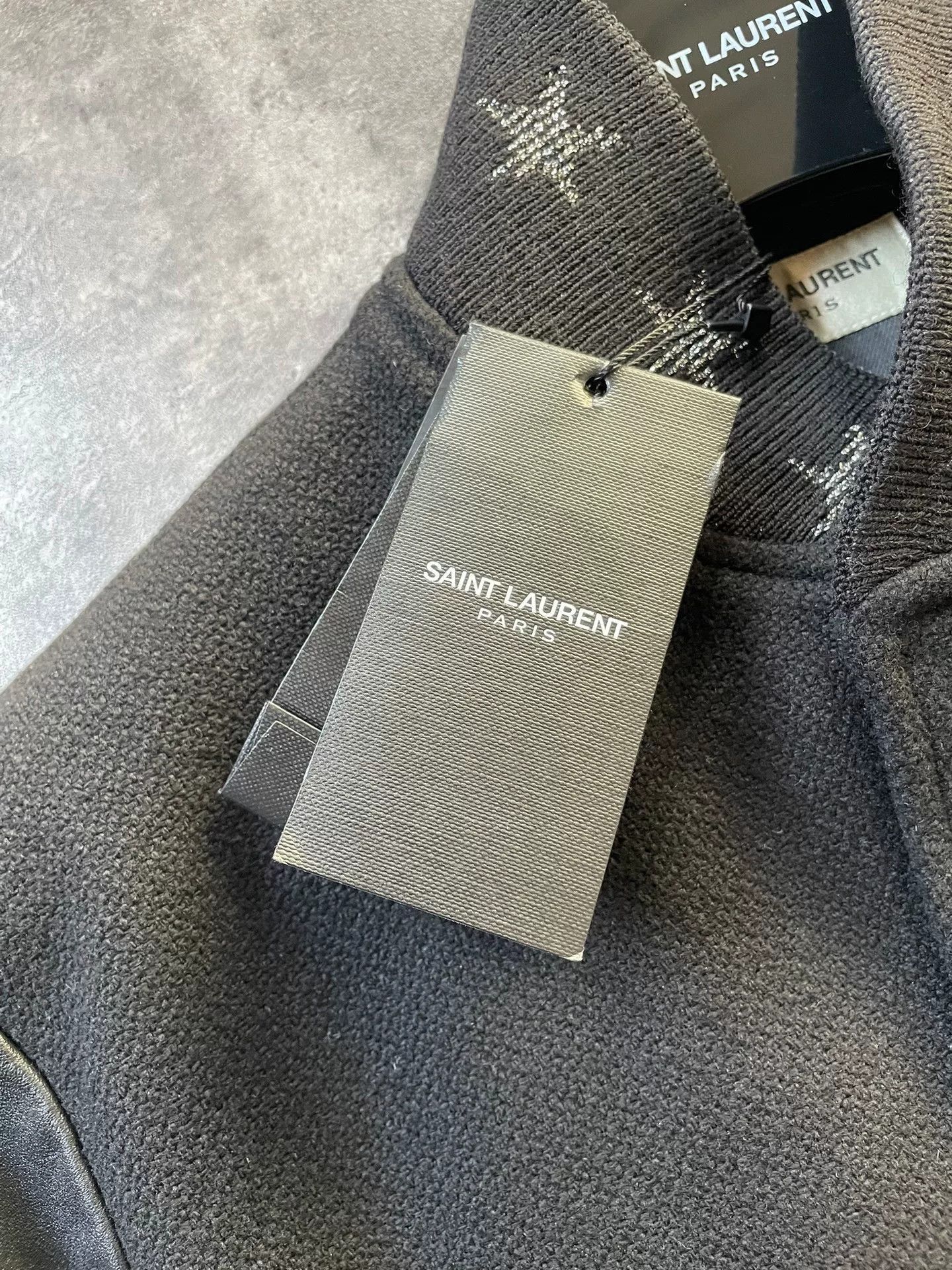 Saint Laurent Paris saint laurent black leather and wool bomber jacket. Size US M / EU 48-50 / 2 - 5 Thumbnail