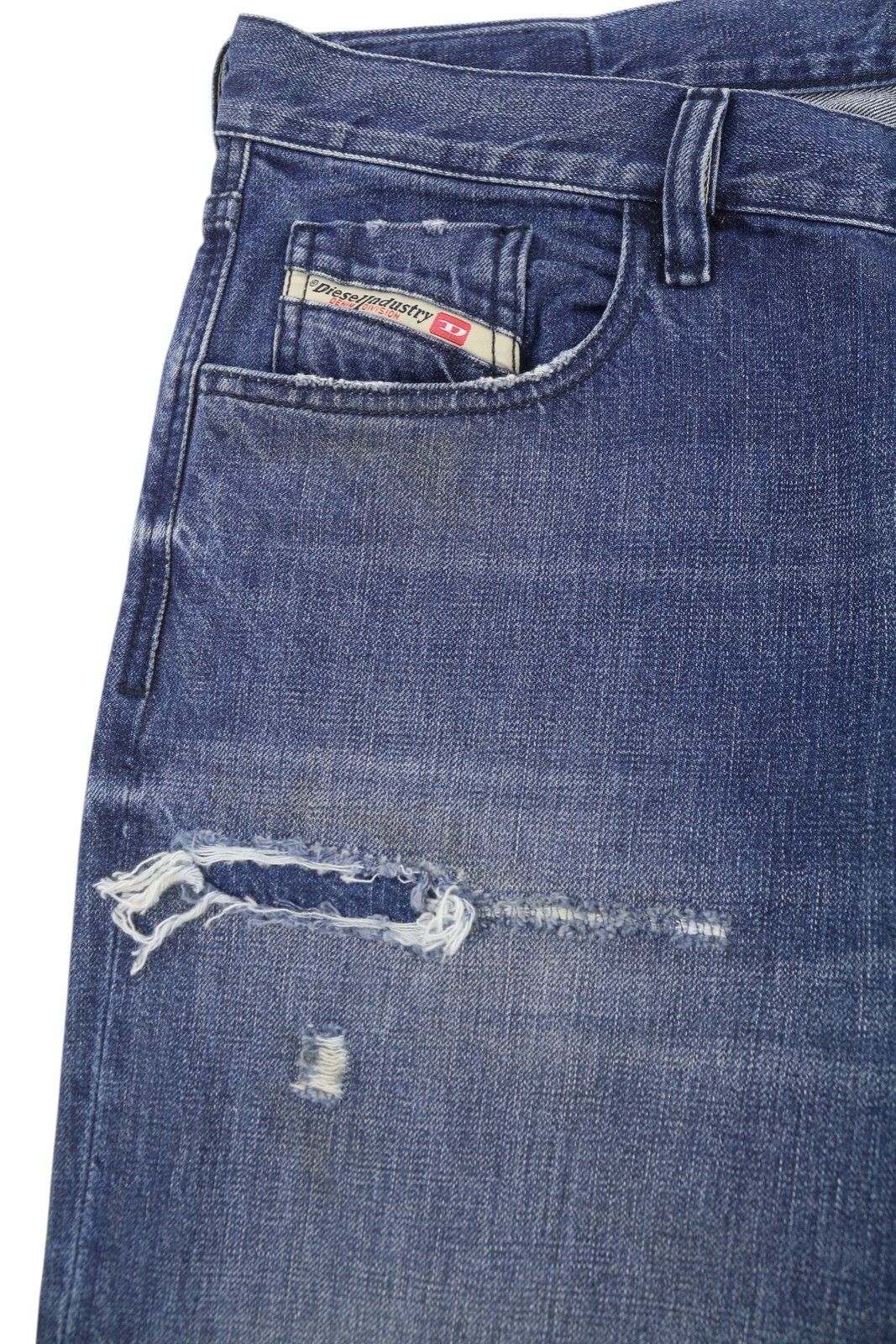 Diesel MHARKY 080AH W34 Blue Faded Distress Cropped Jeans 89136 Size US 34 / EU 50 - 8 Thumbnail