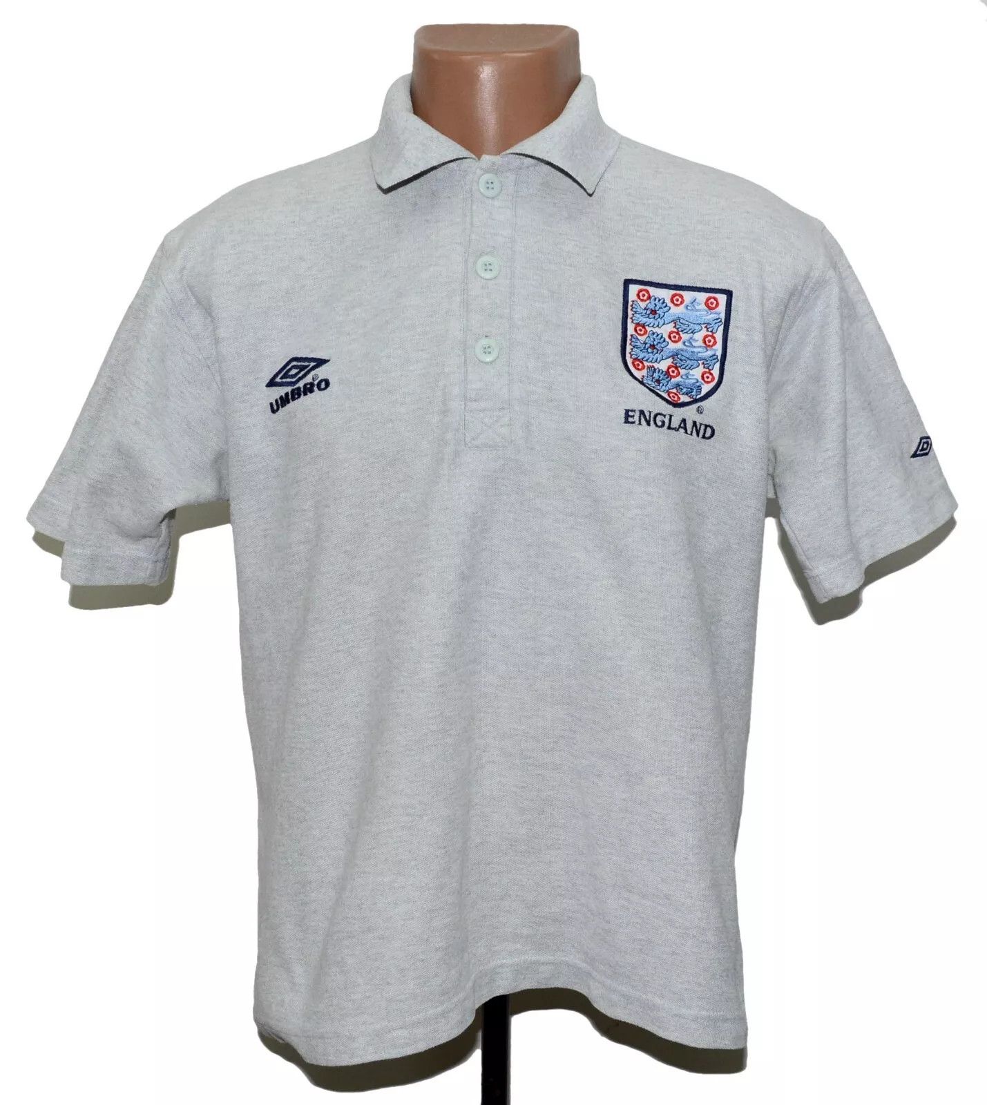ENGLAND 1994/1996 TRAINING FOOTBALL POLO JERSEY UMBRO SIZE S