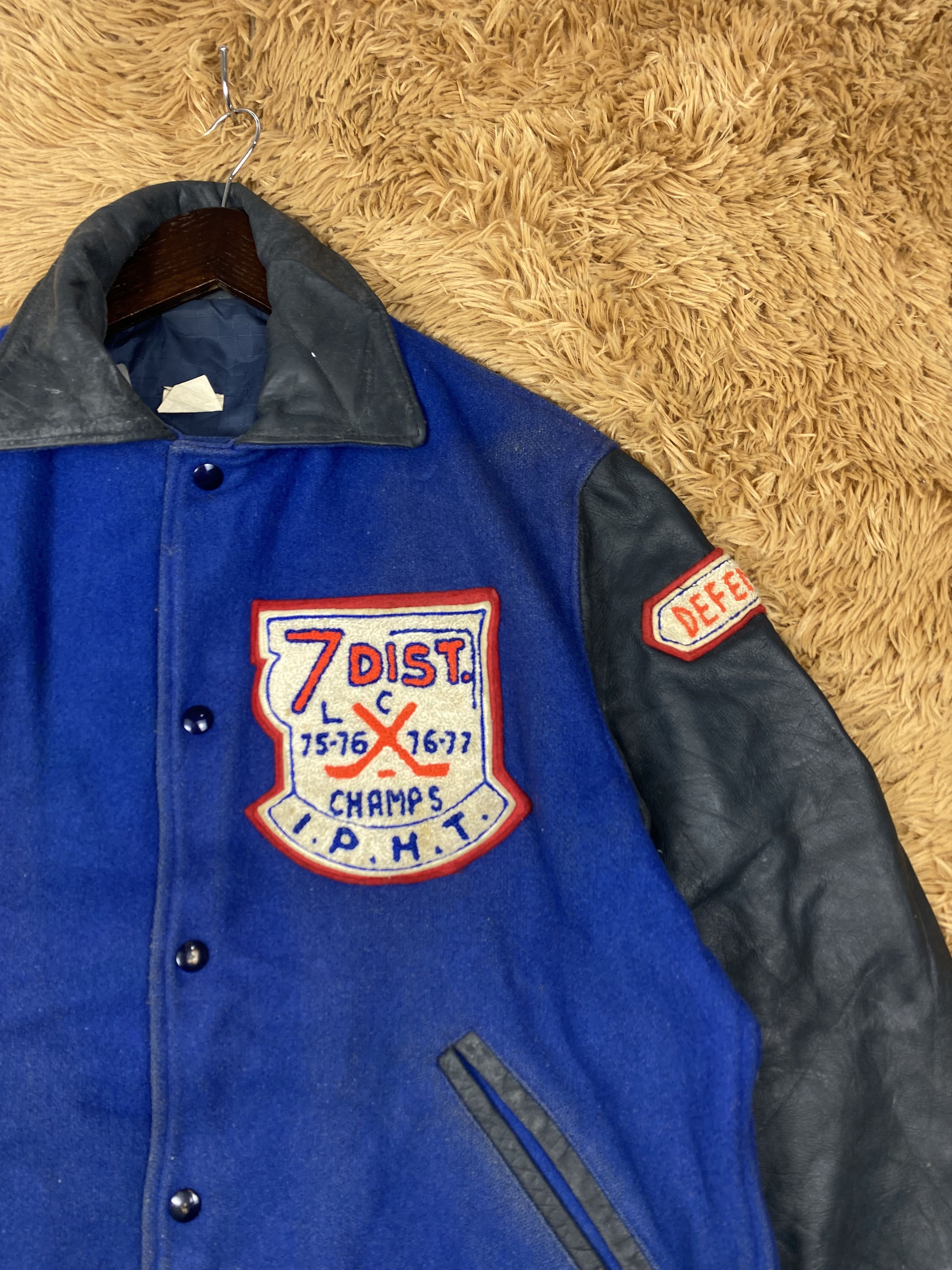 American Apparel Vintage Champs Leather Sleeve Varsity Jacket DJ0396 Size US L / EU 52-54 / 3 - 3 Thumbnail