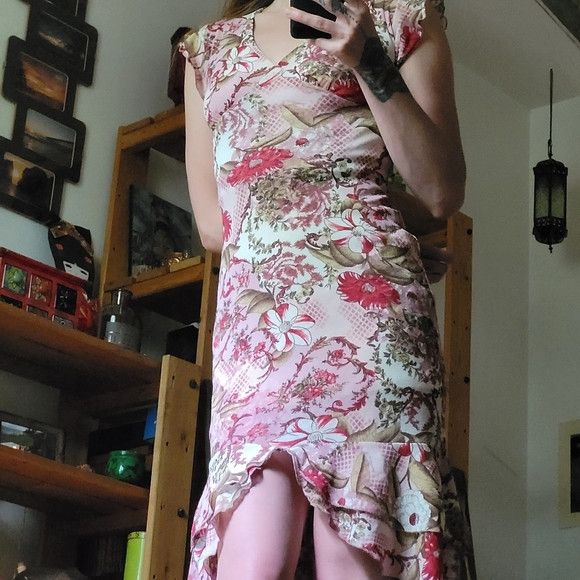 Annex Annex Y2k Floral Asymmetrical Front Opening Pink Dress - S Size S / US 4 / IT 40 - 5 Thumbnail