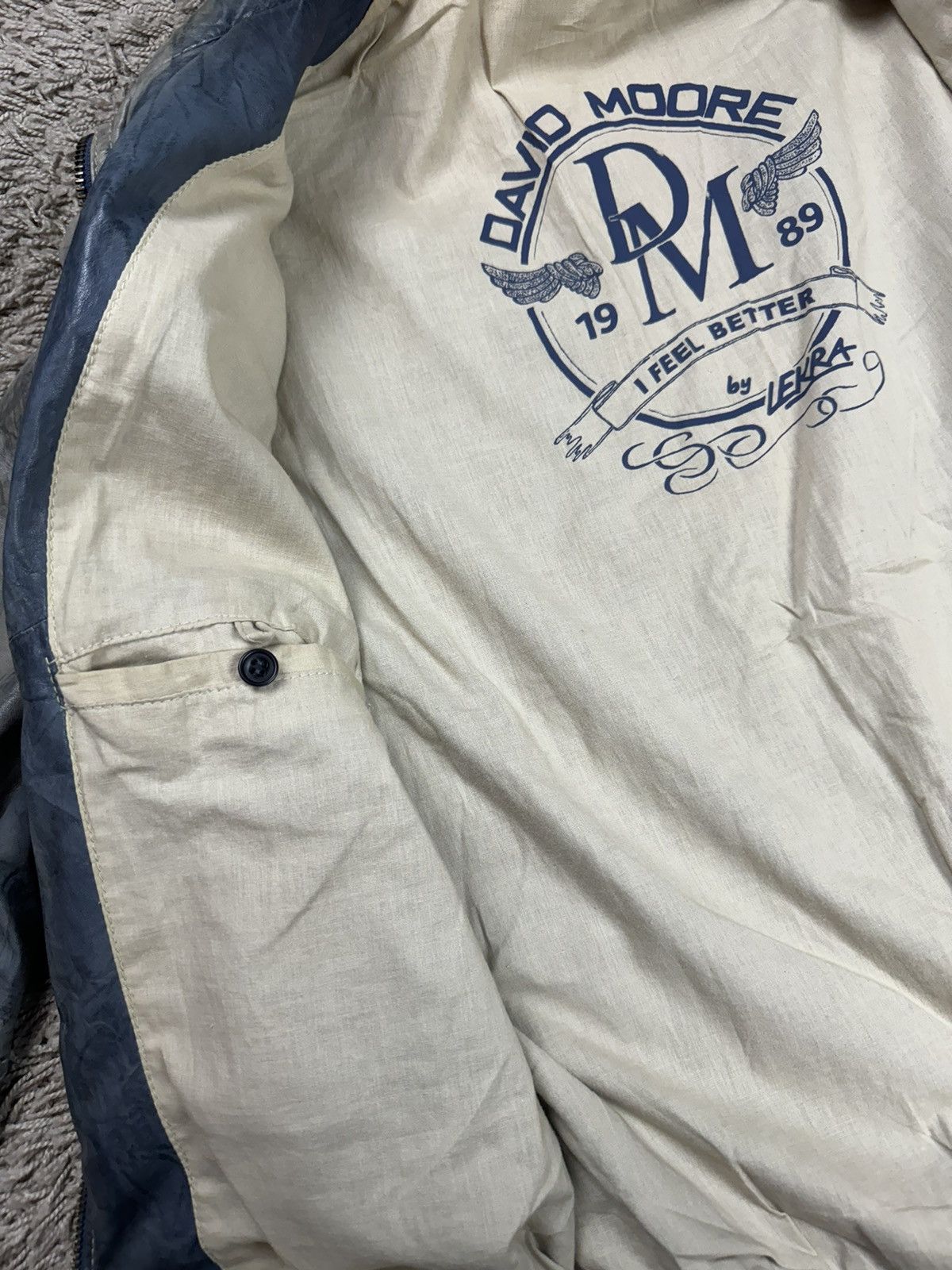 Vintage Vintage leather jacket David Moore original casual item Size US L / EU 52-54 / 3 - 2 Thumbnail