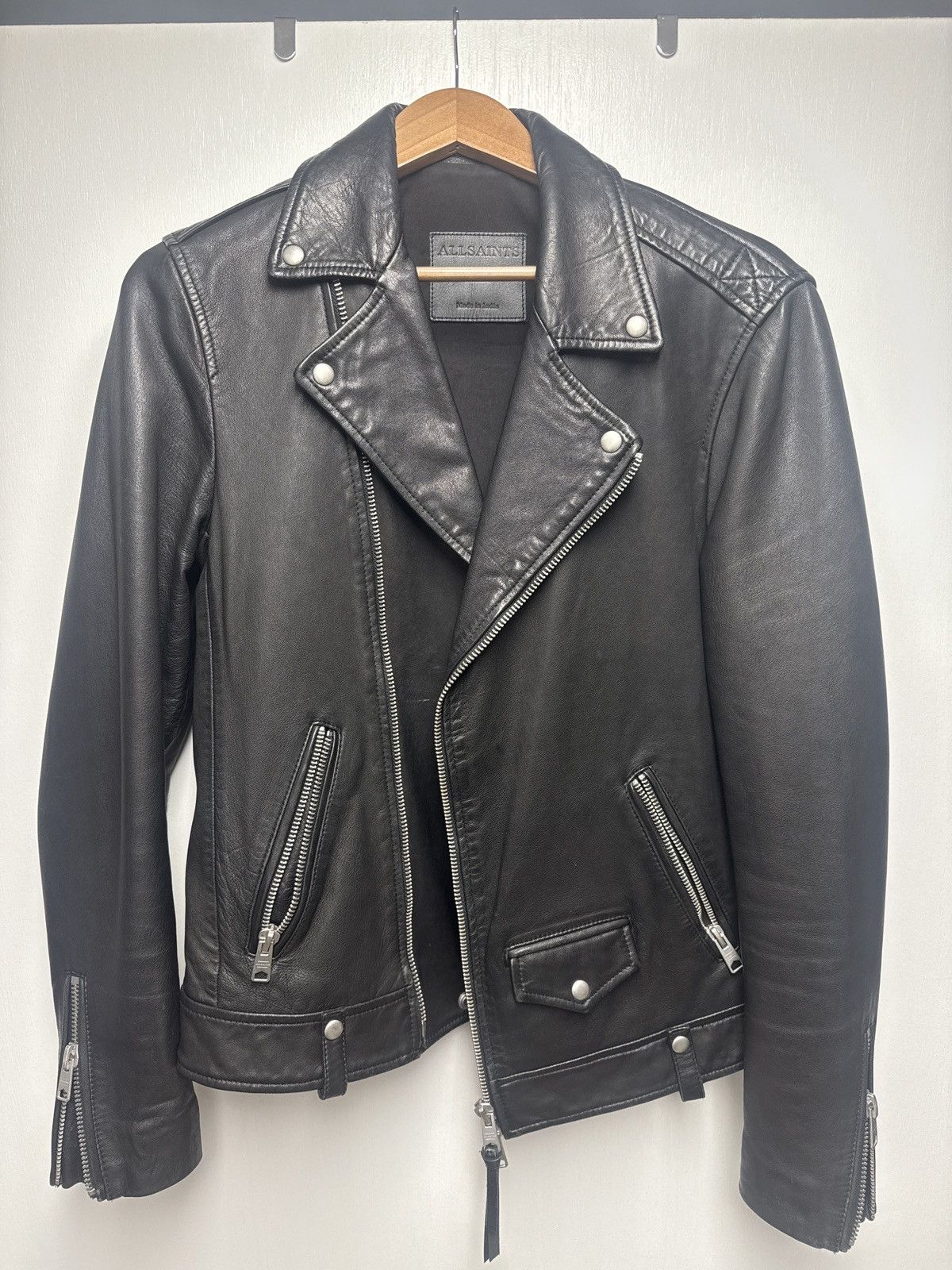 Allsaints Allsaints Milo Black Leather Jacket Biker Size US S / EU 44-46 / 1 - 5 Thumbnail