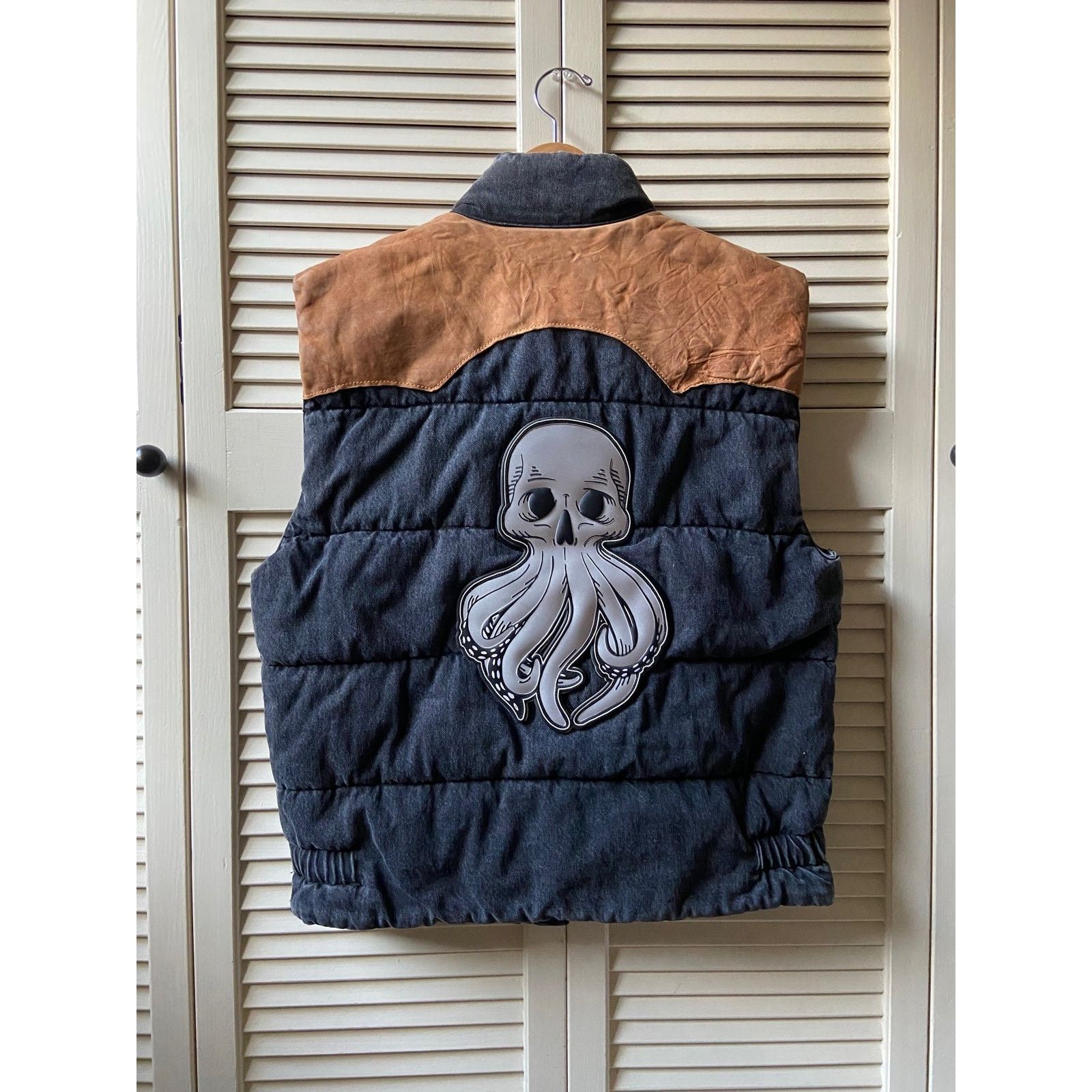 Alchemist × Guess RARE Alchemist Guess Jean Octopus Puffer Vest Jacket Leather Size US M / EU 48-50 / 2 - 2 Thumbnail