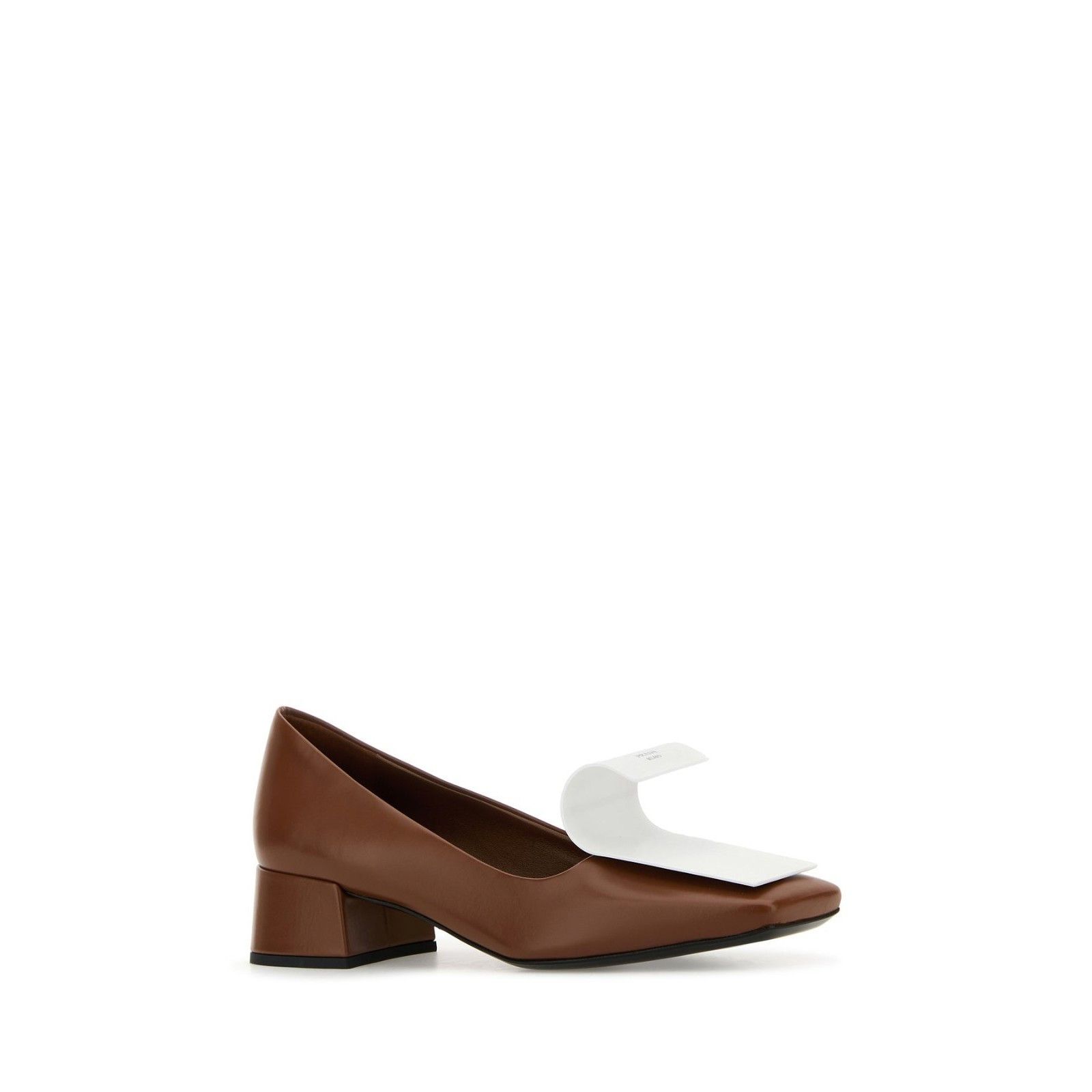 Prada PRADA Two-Tone Brown White Leather Pumps New And Authentic ( Size US 7 / IT 37 - 2 Thumbnail