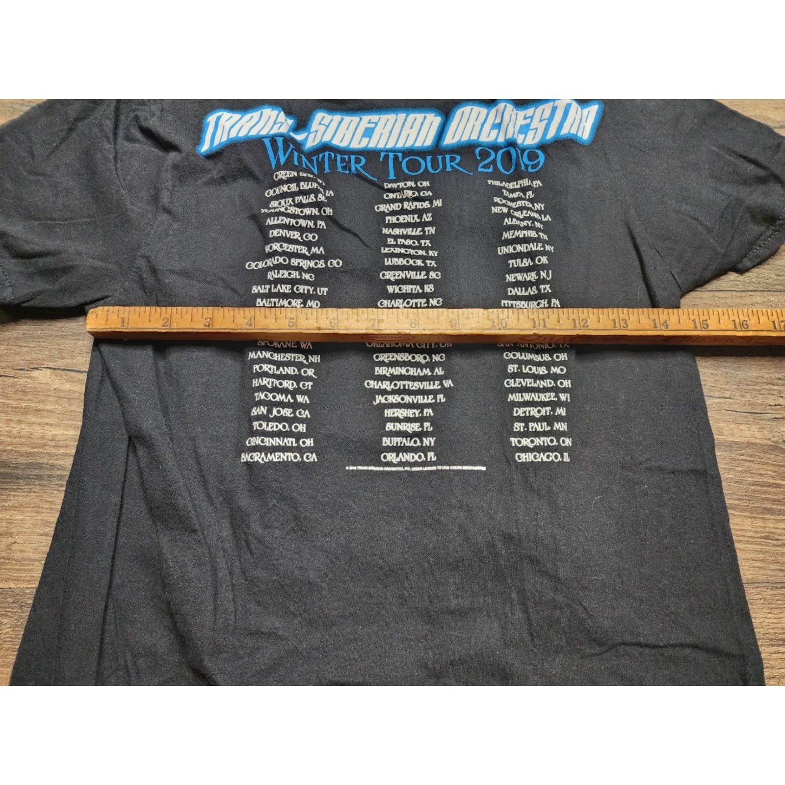 Gildan Mens S Trans-Siberian Orchestra Black T-Shirt Tour 2019 Concert Double-Sided Gildan Cotton Crew Neck Short Sleeve Logo Rock Music T-Shirt Mens Size US S / EU 44-46 / 1 - 4 Thumbnail