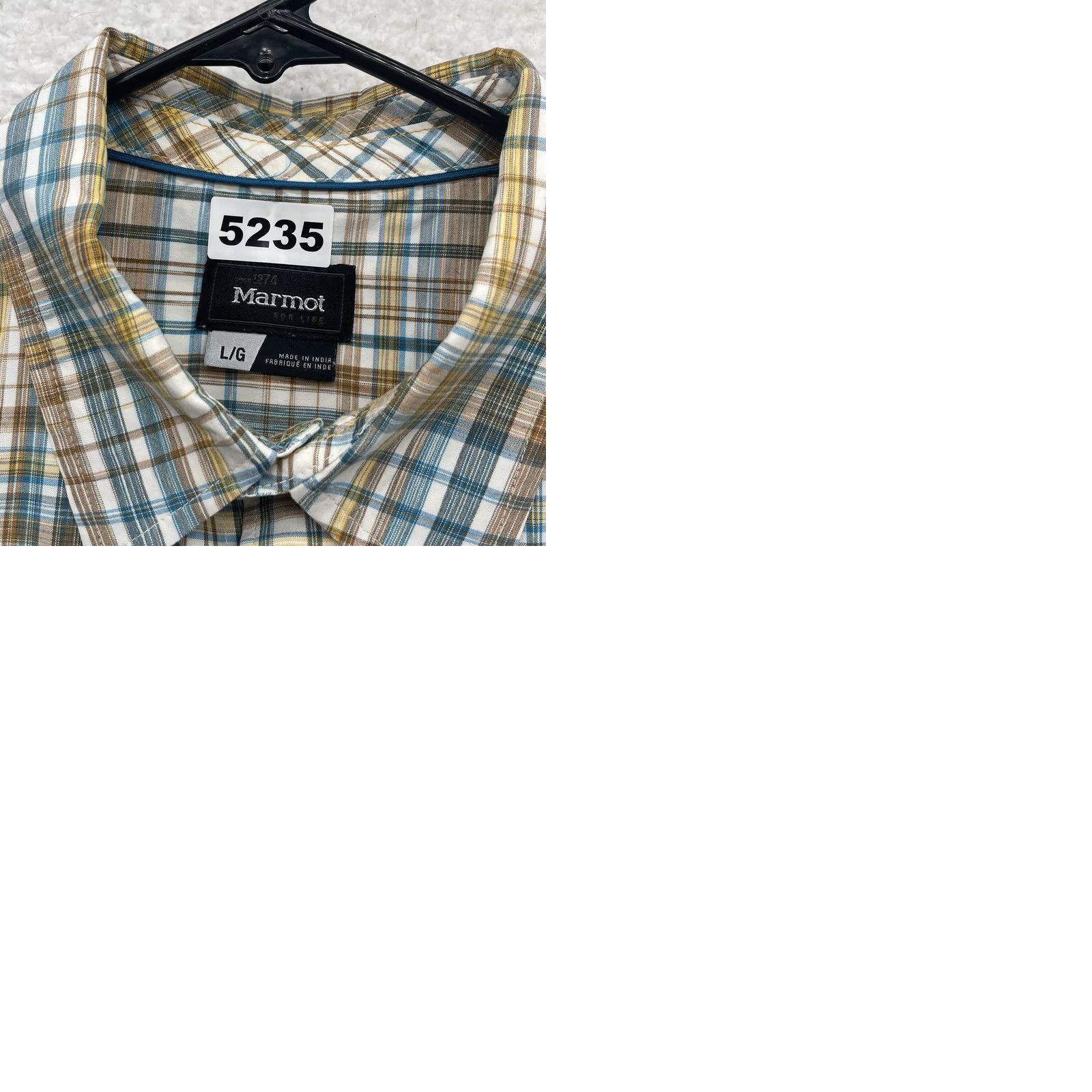 Marmot Marmot Shirt Mens Large Multicolor Plaid Short Sleeve Button-Up UV Quick Dry Outdoor Camp Size US L / EU 52-54 / 3 - 9 Thumbnail