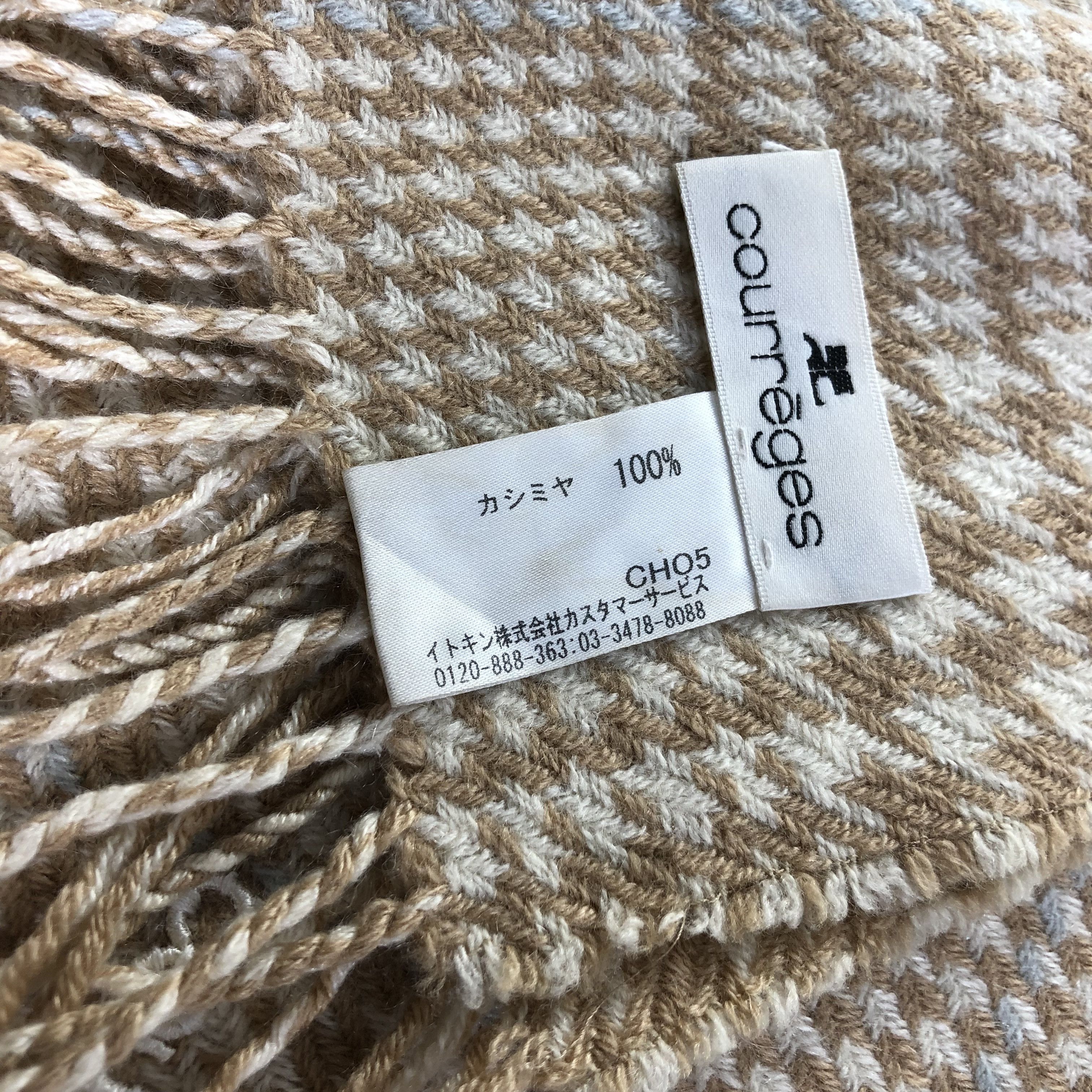 Courreges Courreges Houndstooth Cashmere Scarf Muffler V1362 Size ONE SIZE - 6 Thumbnail