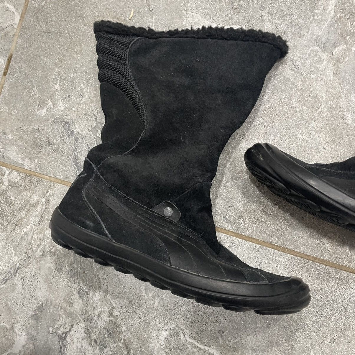 Puma × Vintage Vintage Rare Puma London Trail suede High Black Boots Shoes Size US 7 / IT 37 - 3 Thumbnail