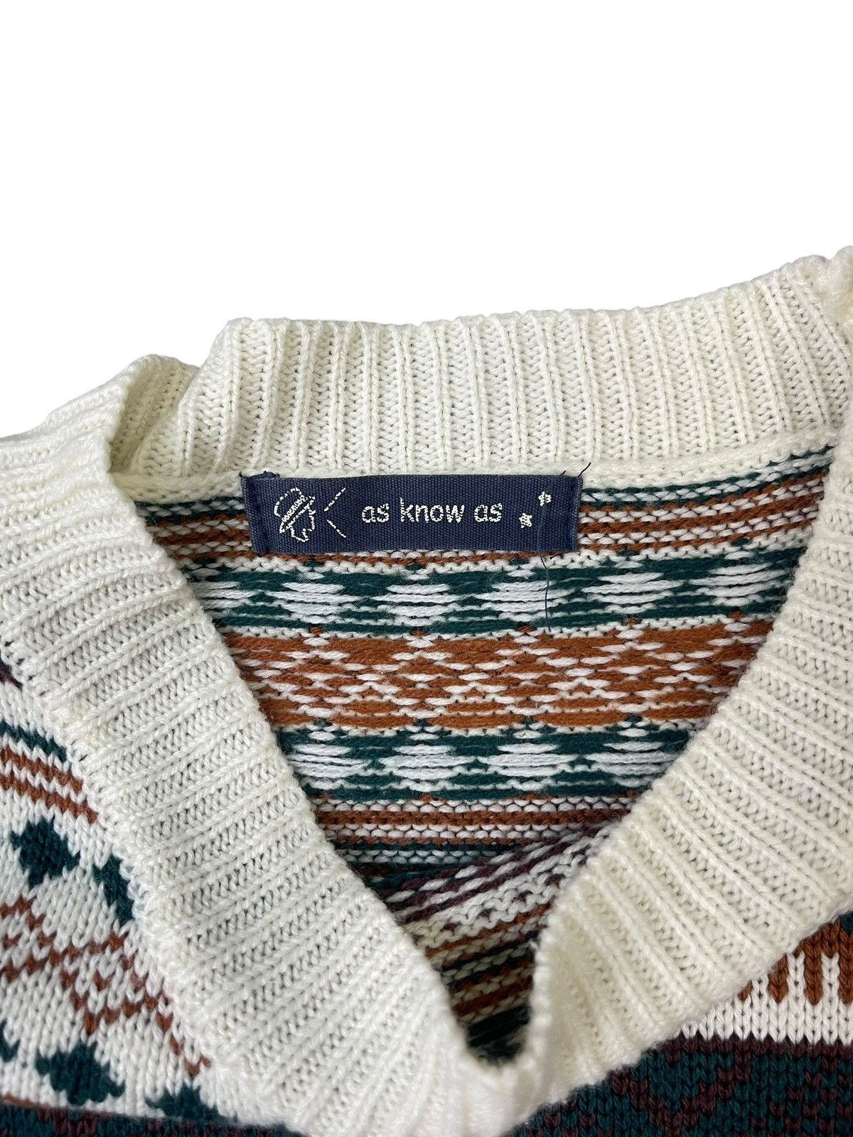 Japanese Brand Vintage As Know As Knitwear Aztec Sweater Size M / US 6-8 / IT 42-44 - 4 Thumbnail