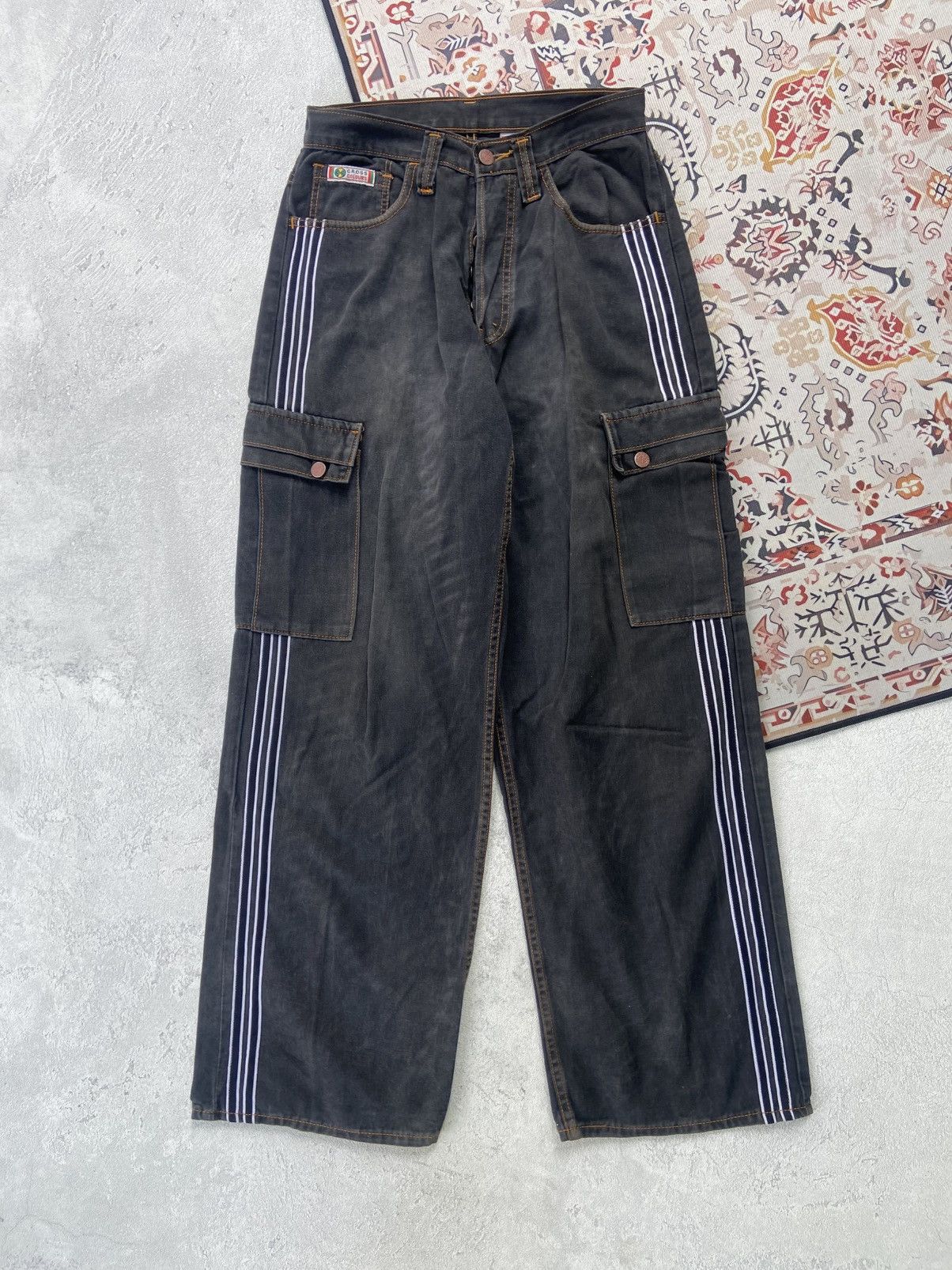 Cross Colours Vintage 90s CROSS COLOURS Cargo Jnco hip hop style jeans Size US 28 / EU 44 - 3 Thumbnail