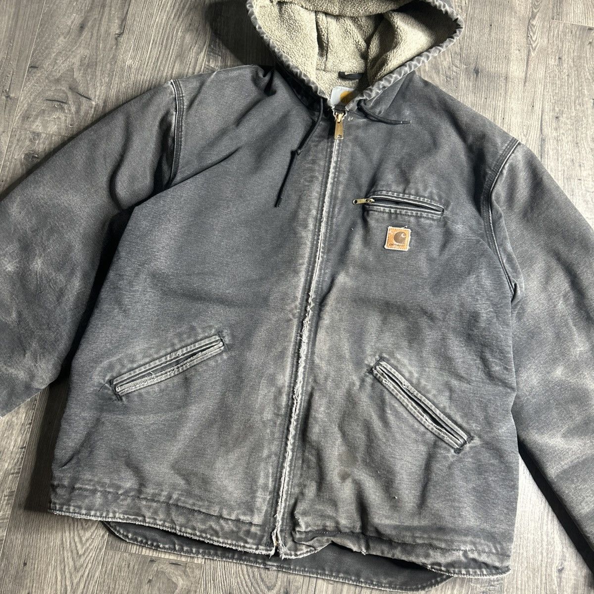 Carhartt Carhartt j141 sherpa lined distressed work jacket Size US XL / EU 56 / 4 - 4 Thumbnail