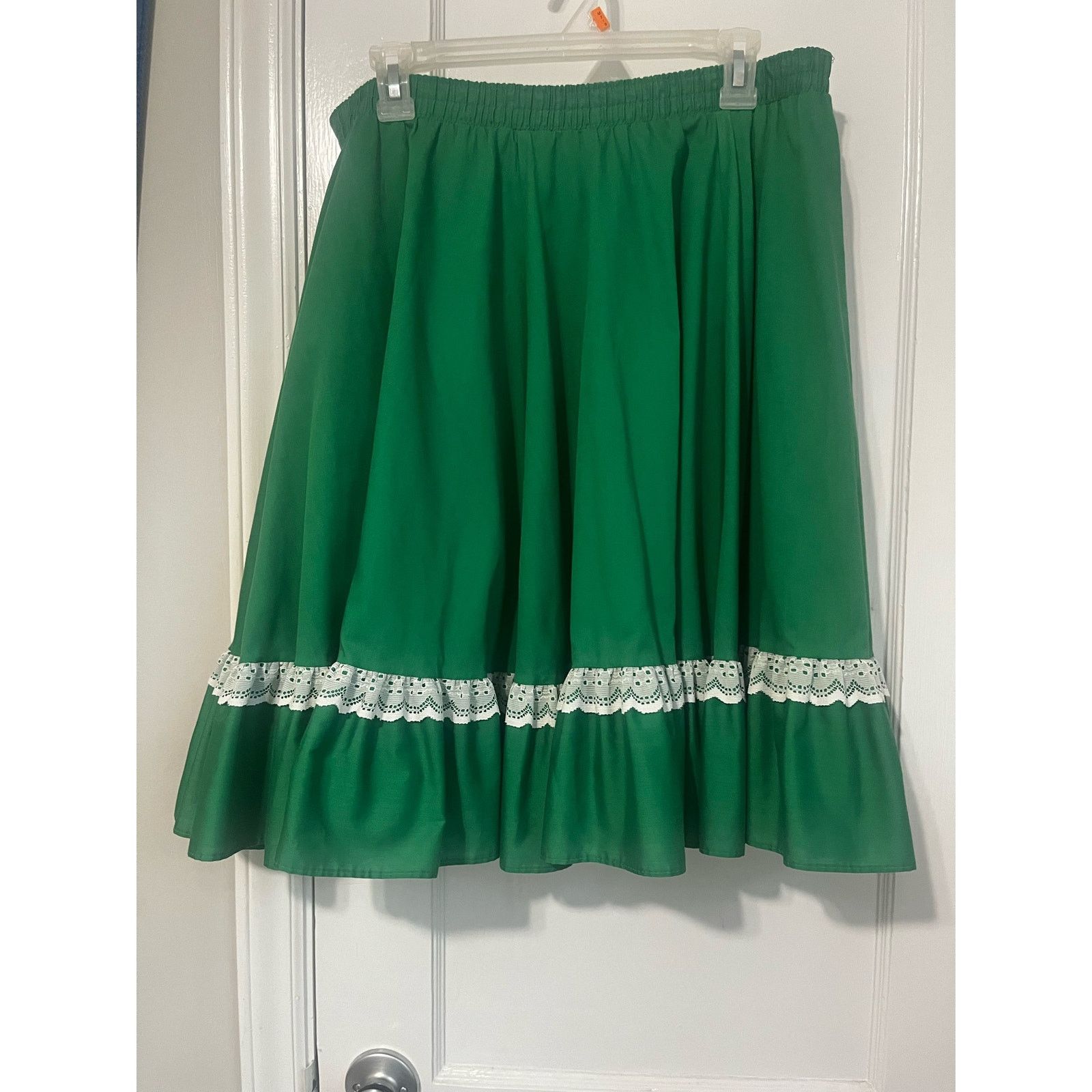 Vintage Vintage 60s Partners Please Green Ruffle Skirt Med Western Size 40" / US 18 - 3 Thumbnail