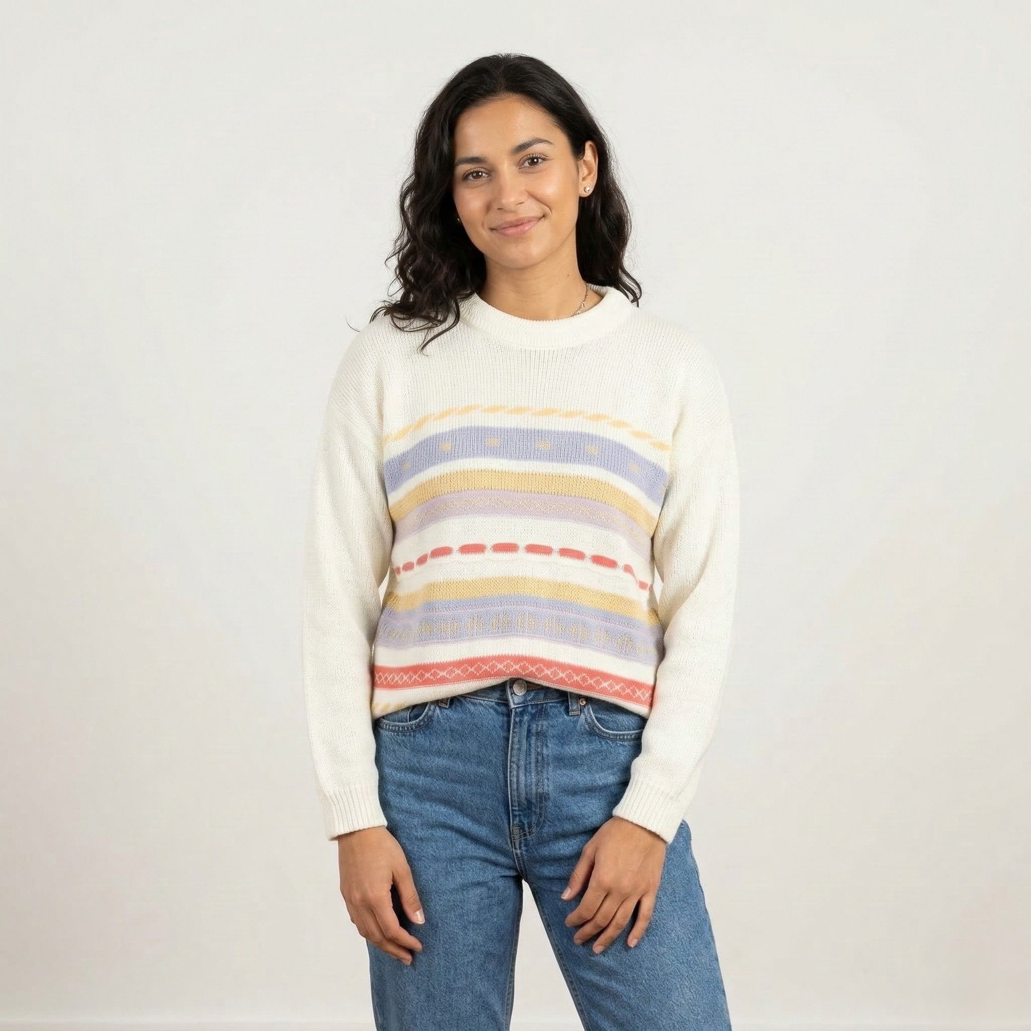 Other Guy Frager Women M Jumper Beige Acrylic 7110 Size M / US 6-8 / IT 42-44 - 1 Thumbnail