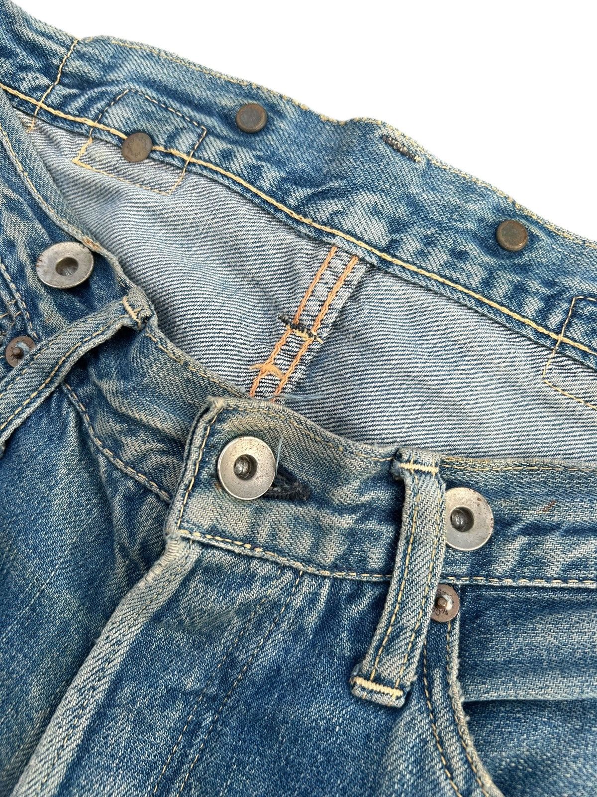 Kapital Thrashed Vintage JOE McCOY Selvedge Buckle Back Denim Jeans Size US 32 / EU 48 - 8 Thumbnail
