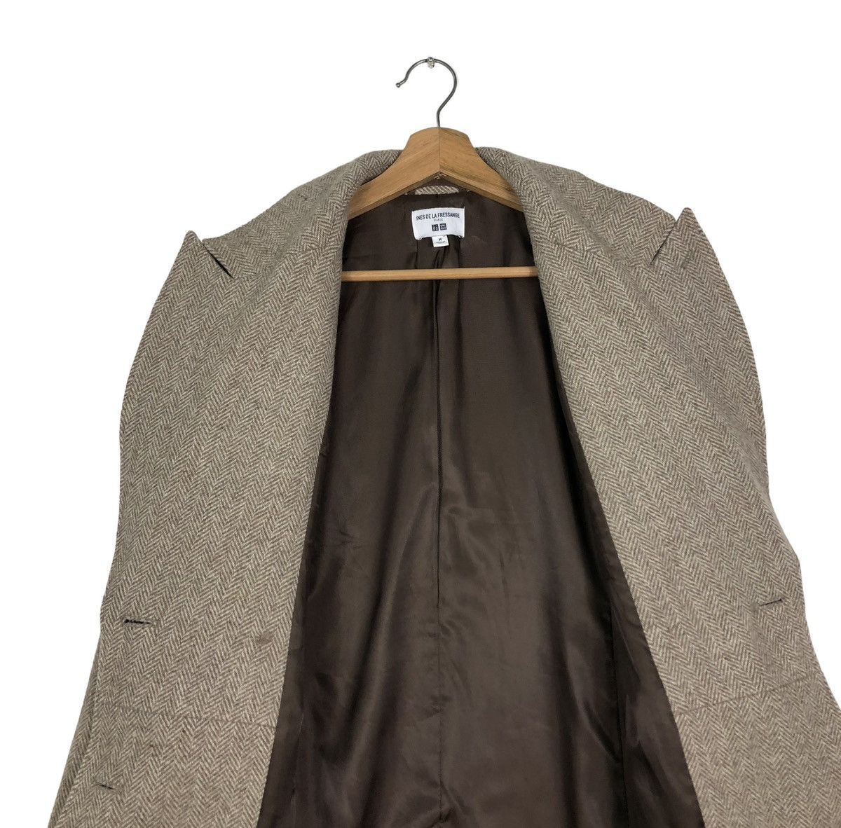 Japanese Brand 🔥RICH BROWN WOOL HERRINGBONE LONG JACKET ISSEY MIYAKE Size M / US 6-8 / IT 42-44 - 15 Thumbnail