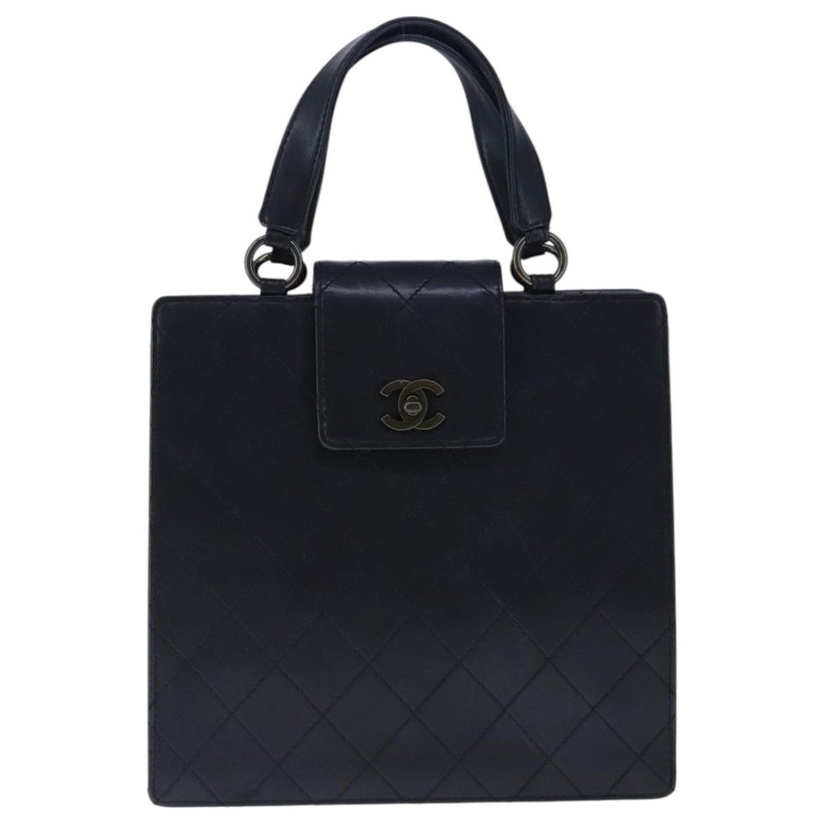 Coco Mark Black Leather Handbag (Pre-Owned)