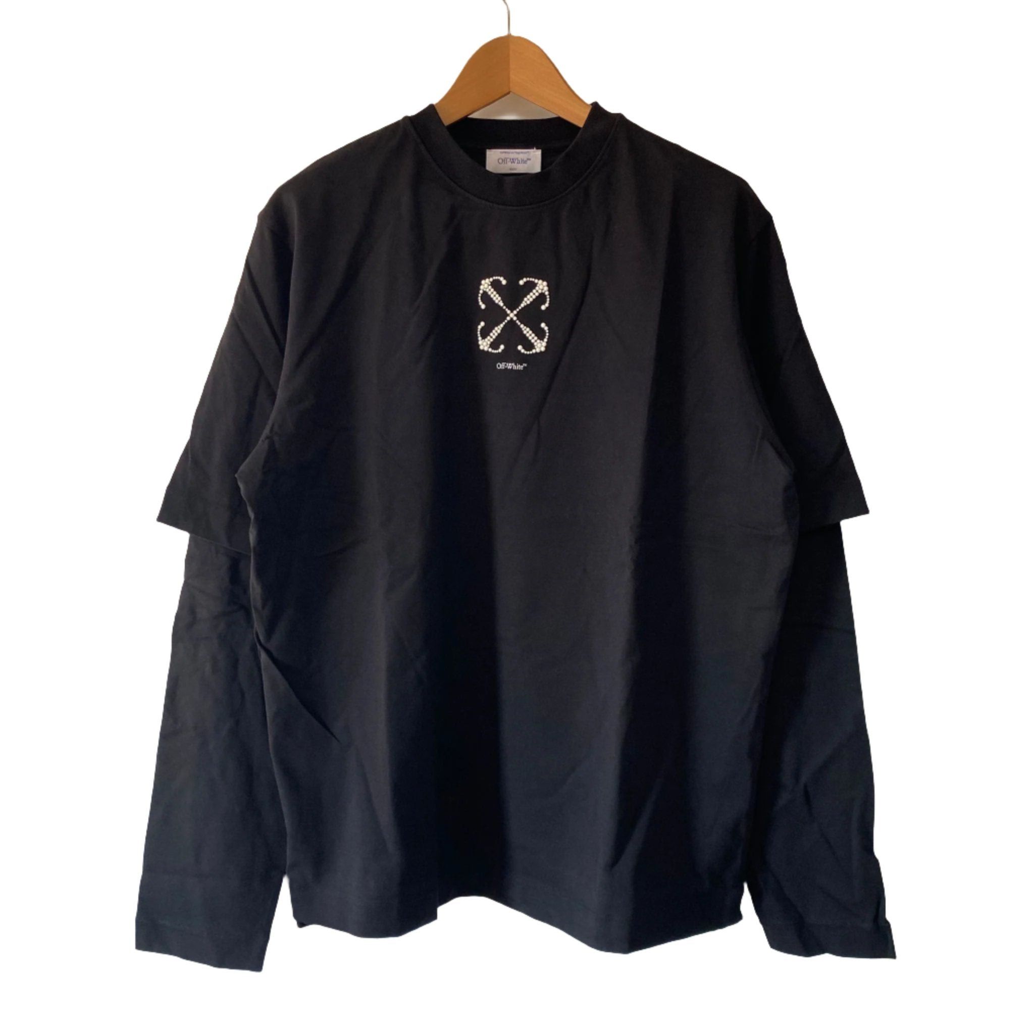 Off-White Double Layer Black Embellished Arrows Long Sleeve T-Shirt Size US M / EU 48-50 / 2 - 1 Thumbnail