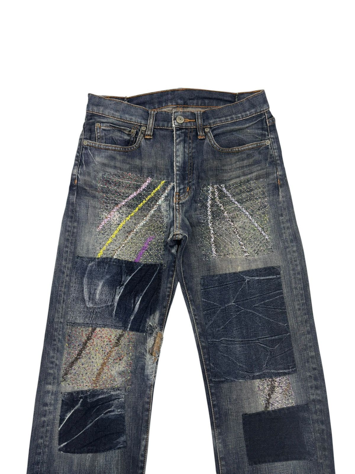 Kapital Vintage Japanese Boro Sashiko Destroyed Denim Jeans Size US 28 / EU 44 - 3 Thumbnail