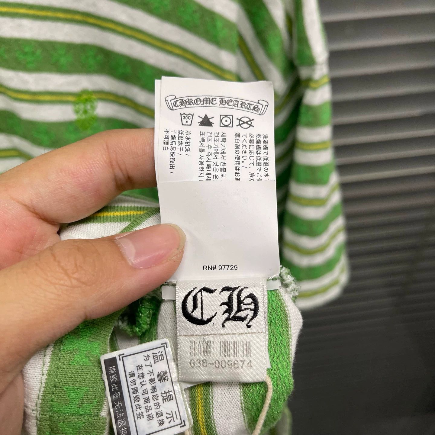 Chrome Hearts Chrome Hearts Green White Stripe Embroidered Sword SS M Size US M / EU 48-50 / 2 - 5 Thumbnail