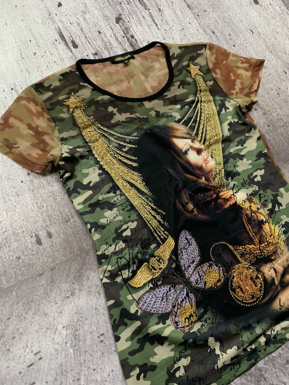 Roberto Cavalli Roberto Cavalli Tee Vintage Military T-shirt Y2k Tops Size S / US 4 / IT 40 - 3 Thumbnail