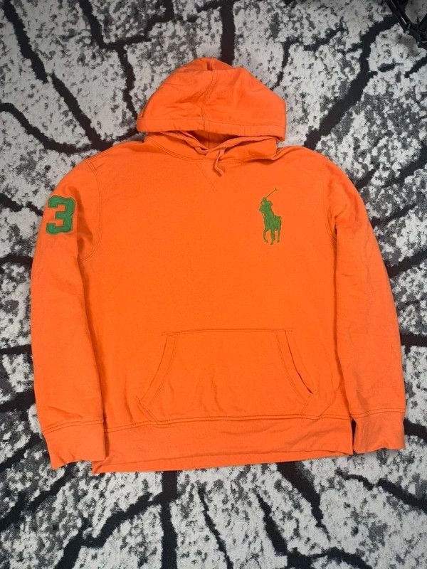 Ralph Lauren Vintage Polo Ralph Lauren orange usa L logo hoodie Size US L / EU 52-54 / 3 - 1 Thumbnail