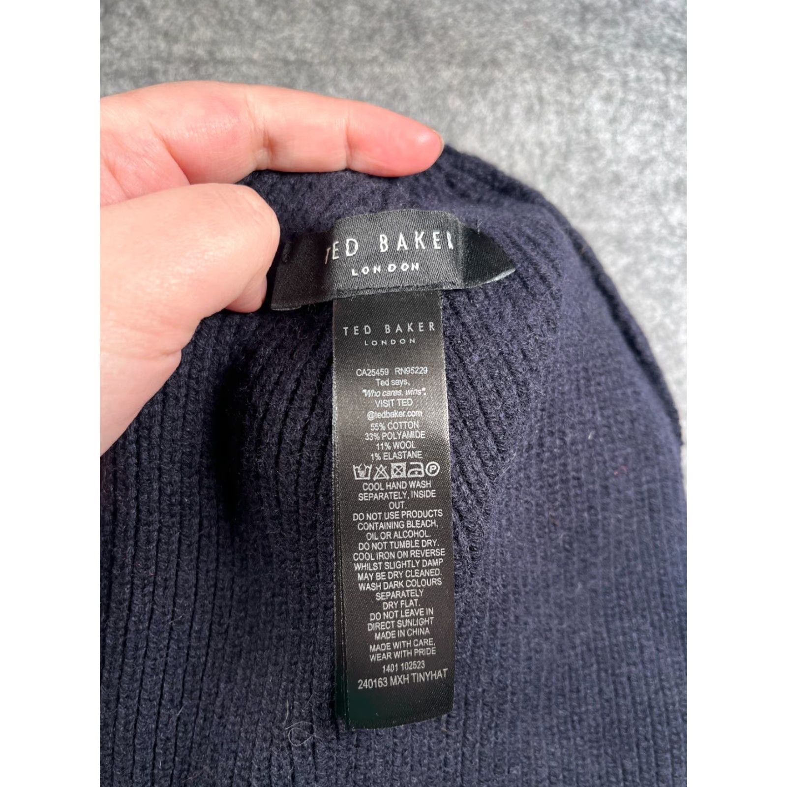 Ted Baker Ted Baker London Beanie Toque Adult One Size Blue Knit Wool Blend Cuff Size ONE SIZE - 7 Thumbnail